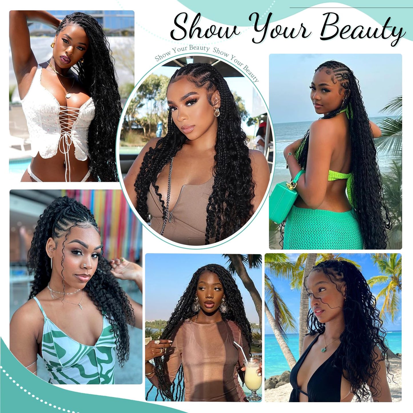 Human Braiding Hair for Boho Braids Human Hair Braiding Hair 110g 20 Inch Curly Boho Hair for Braiding Knotless 12A Deep Wave Bulk Human Hair for Braiding Bohemian 3 Bundles/Pack Natural Color