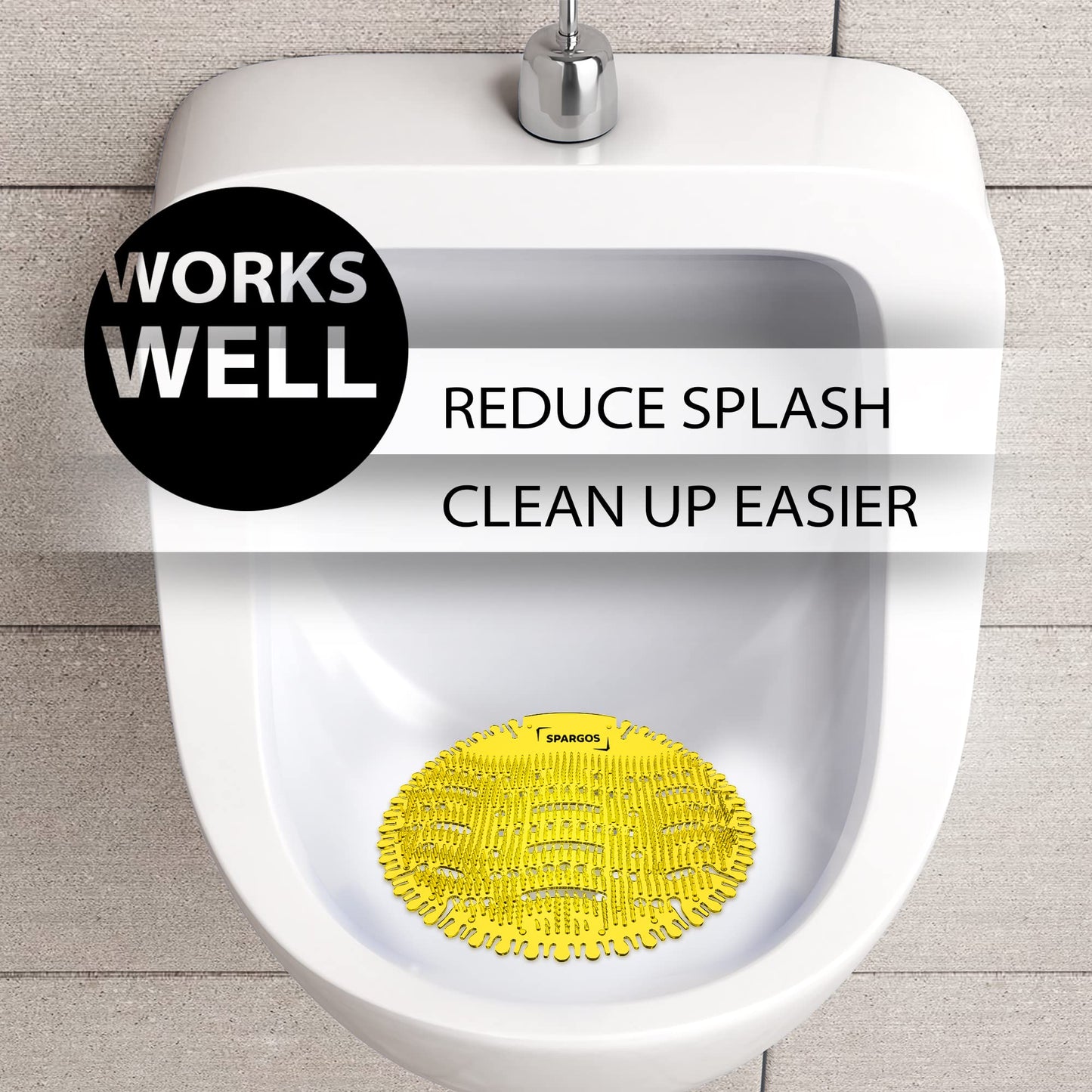 Urinal Screen Deodorizer (36 Pack) - Urinal Cakes - Fresh 3d Wave Anti-Splash - Odor Protection for Toilets in Bathroom Office Stadiums Schools with Free Gloves - 12pcs Blue 12pcs Lemon 12pcs Orange