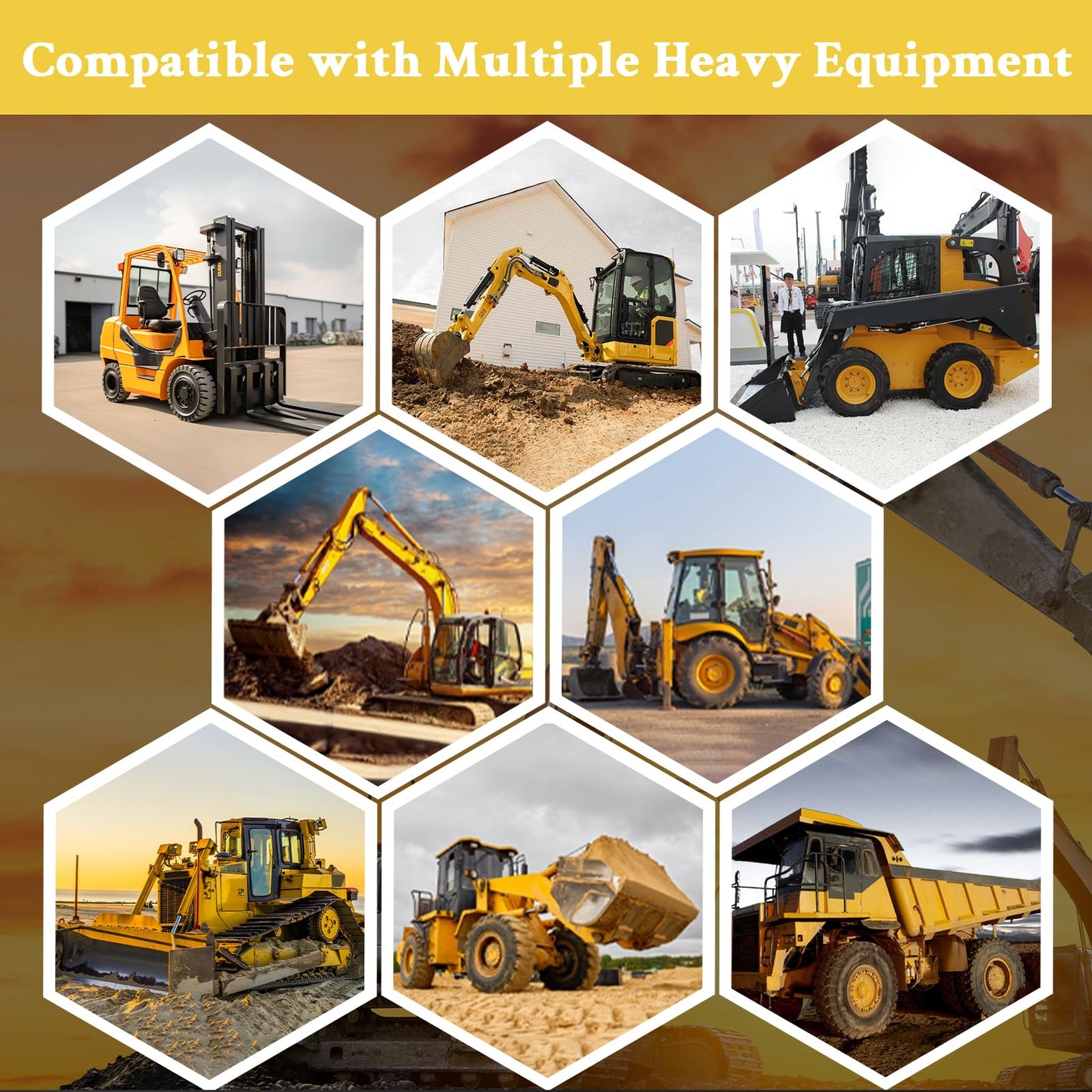 105PCS No-Duplicate Heavy Equipment Keys Master Set for Caterpillar Cat John Deere Komatsu Volvo Bobcat Kubota JCB Case Hyster Yanmar Daewoo Takeuchi Ford New Holland Construction Machine