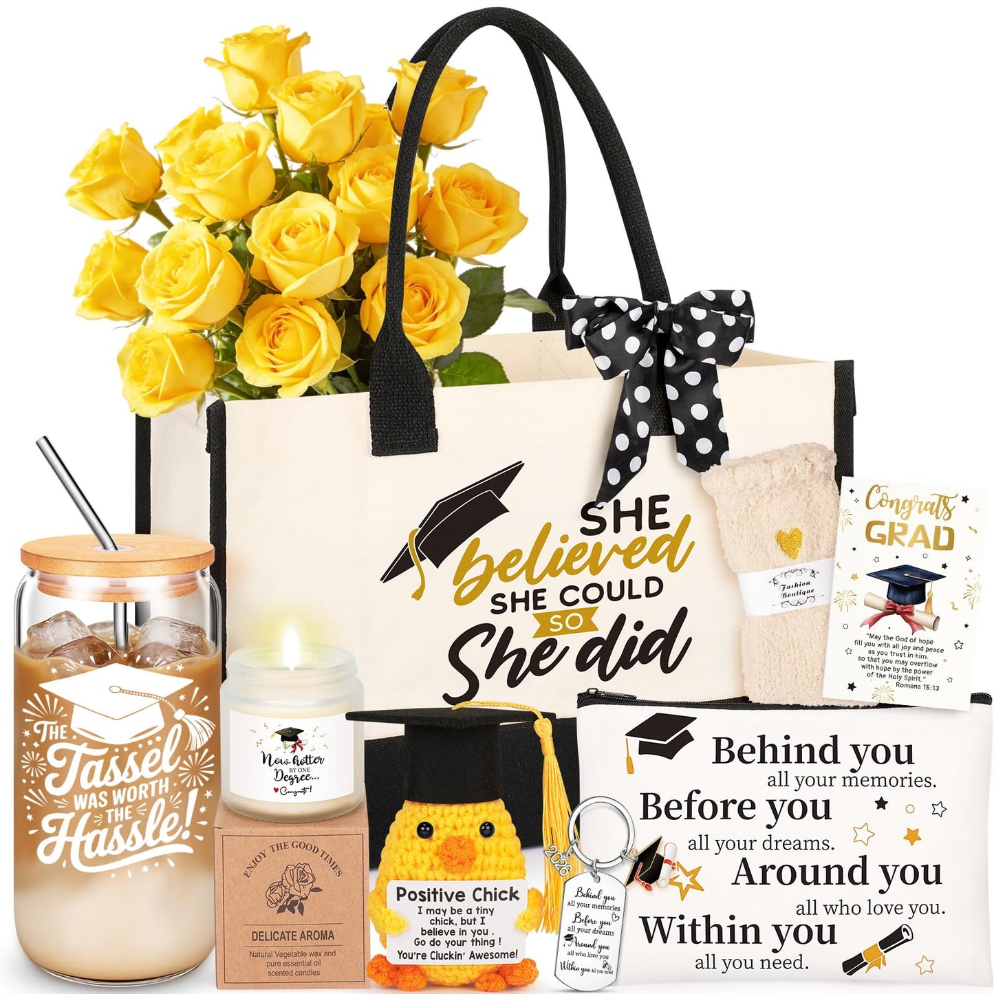 Fortuning's JDS Graduation Gifts for Her 2026, Graduation Gift Box Set, College High School Graduation Present, Ready to Gift Keepsake Box for Daughter, Sister or Best Friend