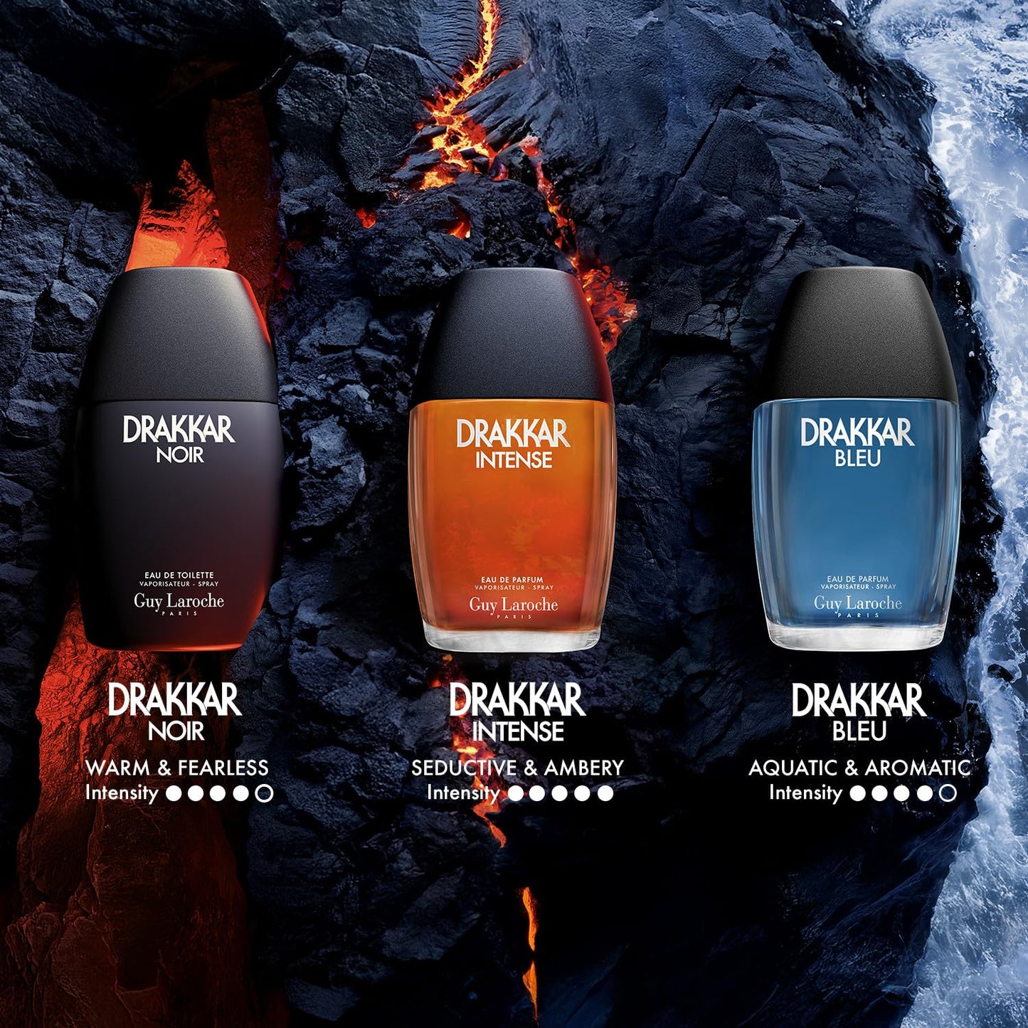 Guy Laroche Drakkar Bleu - Iconic Designer Fragrance - Powerful, Acquatic & Fresh Eau de Parfum - Aromatic Fougère - Long Lasting Mens Cologne - Day and Evening Scent 3.4 Fl Oz
