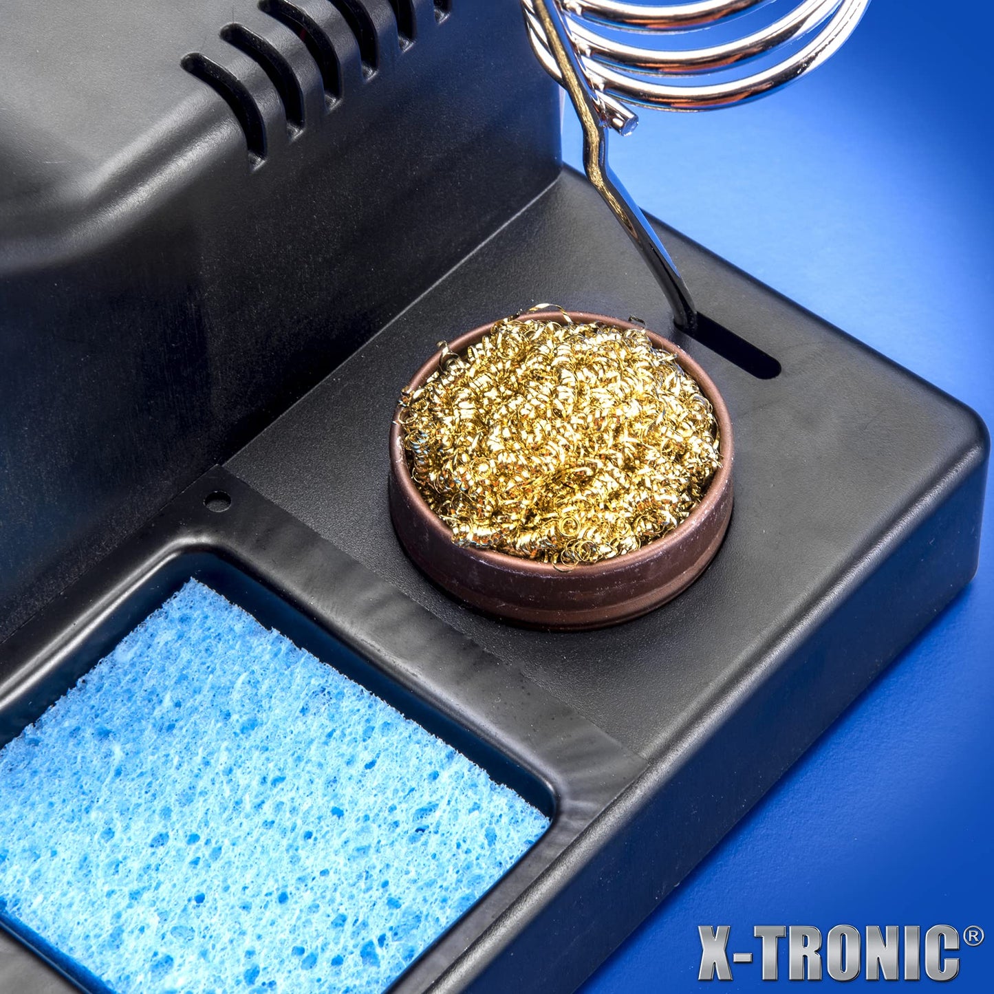 The Original X-Tronic 3020-XTS • 75W Soldering Iron Station • LED • 2 Helping Hands • Roll of Solder • Brass Sponge w/Cleaning Flux • Wet Sponge • °C/°F Conversion Switch • 10 Minute Sleep Feature!