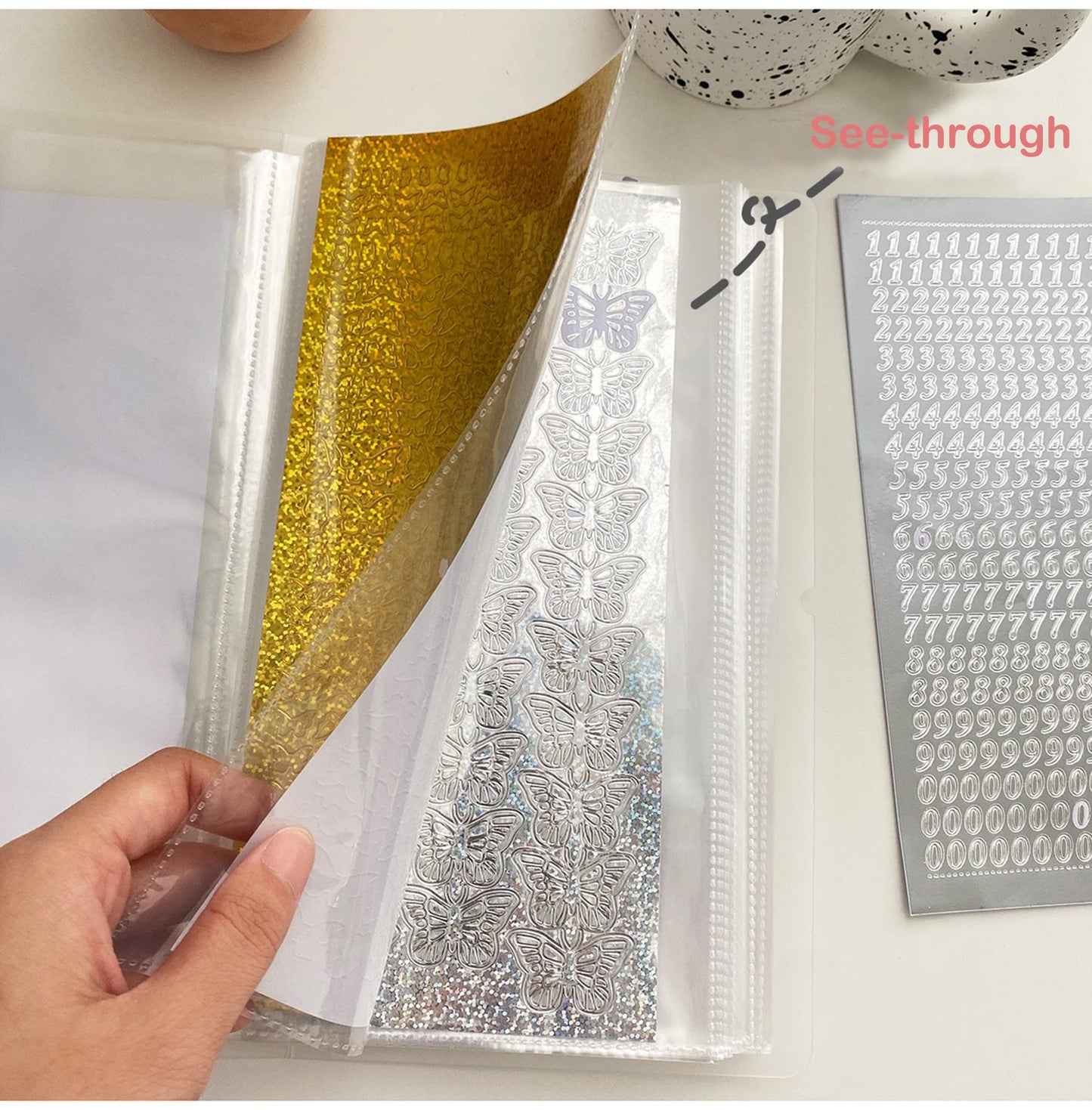 YOAVIP 4.8 x 9.6 Large Clear Storage Book for Planner Scrapbook Stickers Organizer Binder 50 Page (4 Pack)