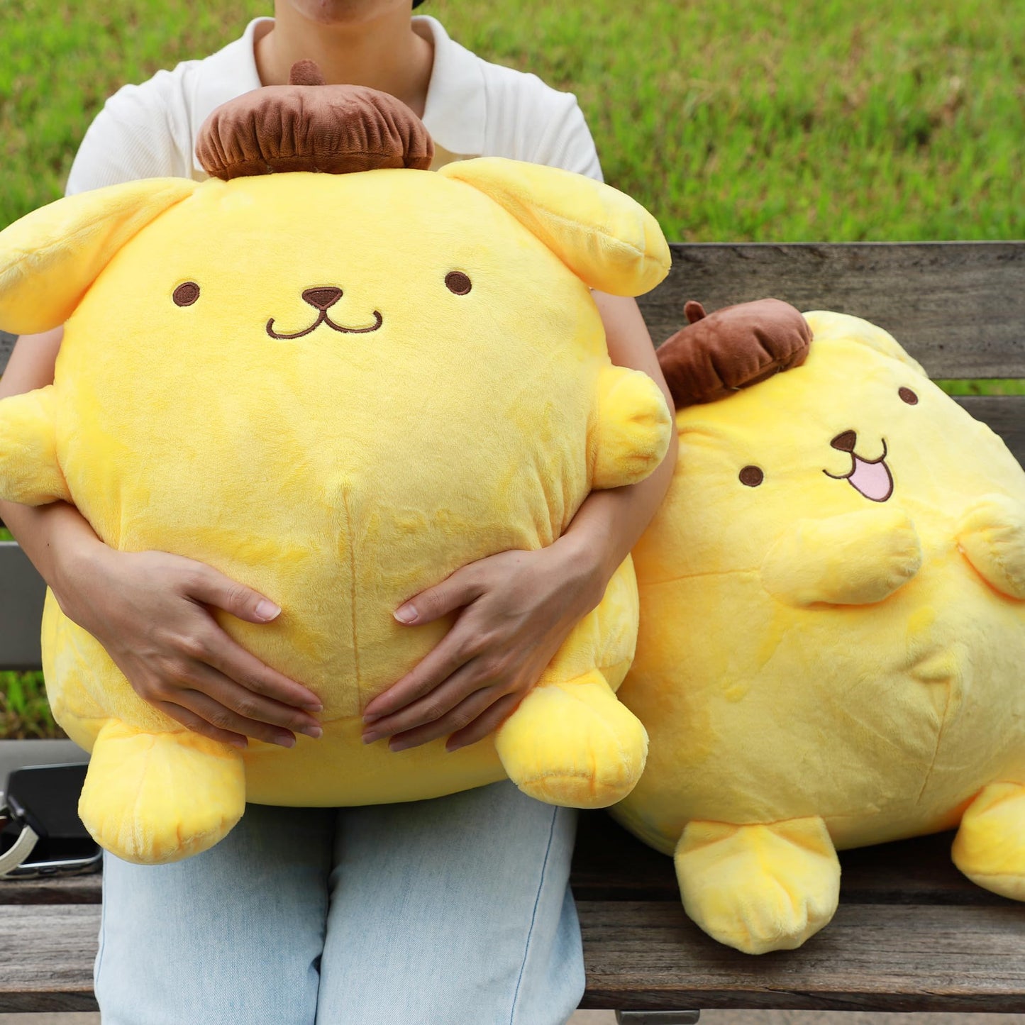 Juju Pompompurin Plush (20 in) - Cute Kawaii Stuff - Kawaii Accessories Pompompurin Stuff - Pompompurin Accessories Cute Accessories - Kawaii Plush Pom Pom Purin Plush - Kawaii Plushies (Fun)