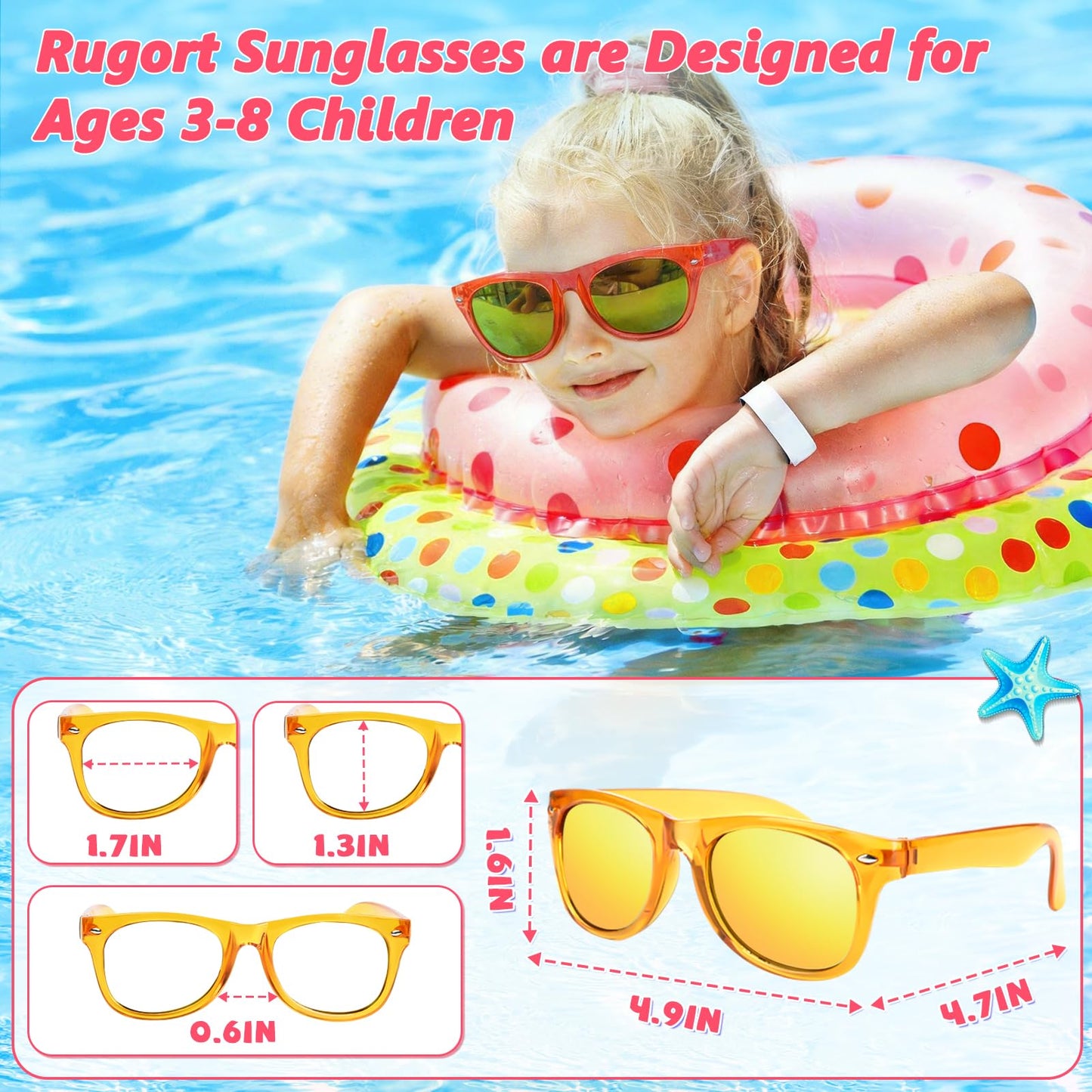 Kids Sunglasses Bulk Party Favors - Boys Girls Sunglasses for Kids Age 3-8, Neon Sunglass with UV400 Protection, Goodie Bags Stuffer for Kid Birthday Party Supply, End of Year Student Gifts (64 Packs)
