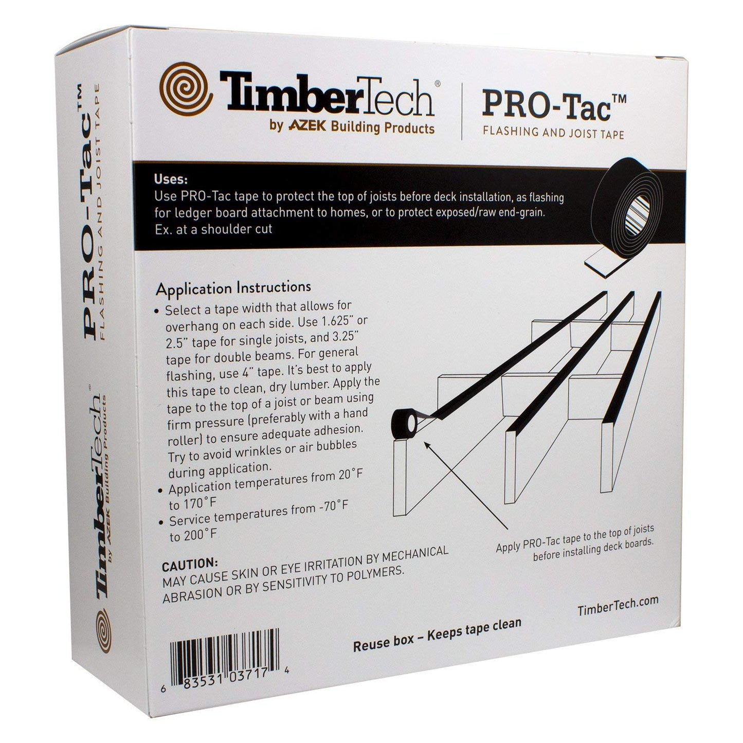 TimberTech PRO-Tac Deck Flashing and Joist Tape - 65' Roll - 3.25" Width