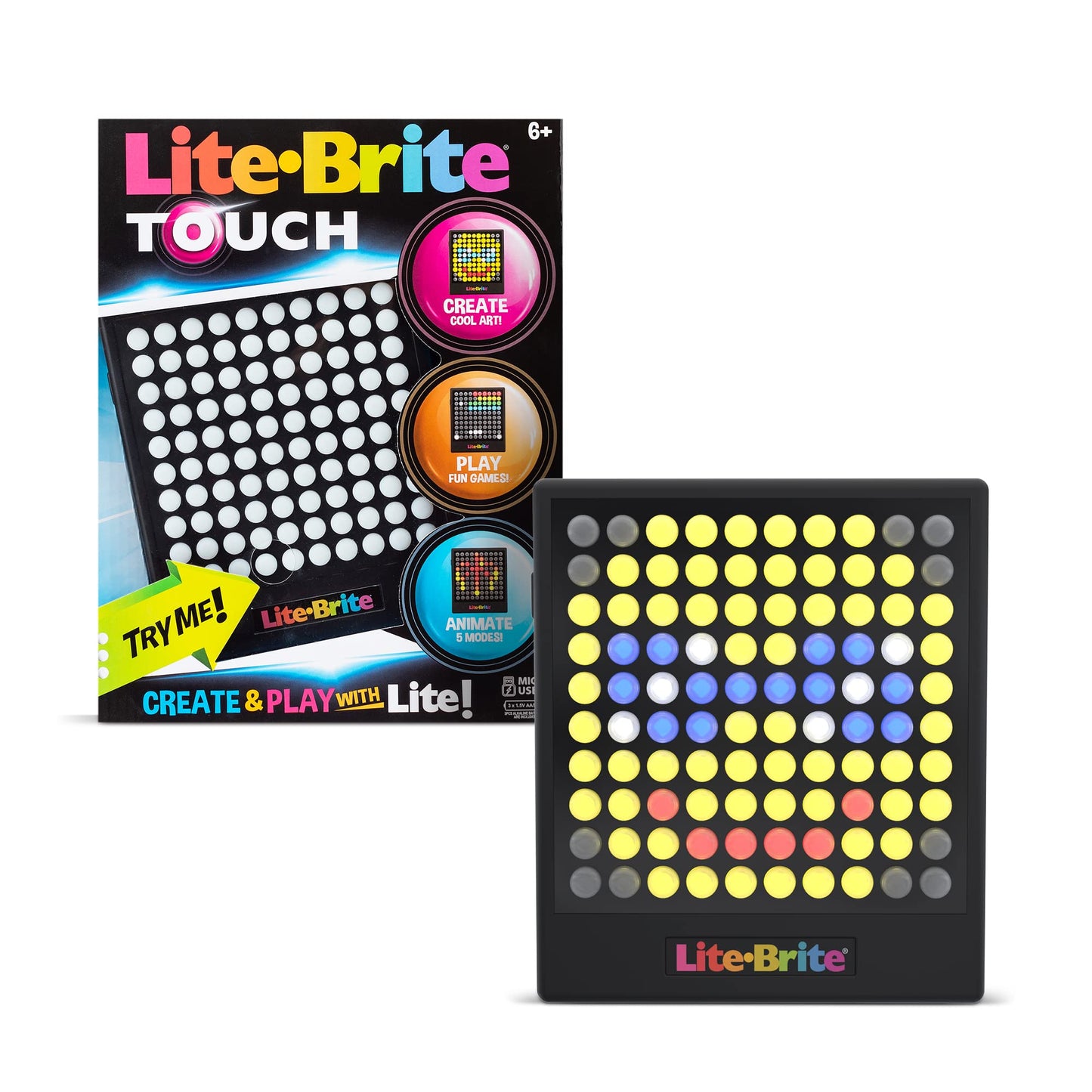 Lite-Brite Touch - Catch The Light! Lite-Brite Art Without Pegs! Interactive Lite-Brite Games, Color Battle with Friends, Create and Play!
