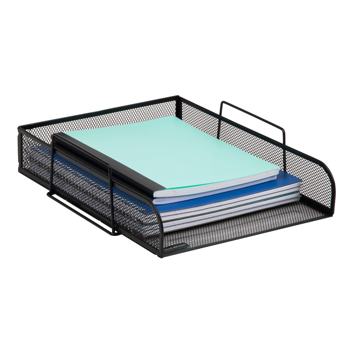 Mind Reader Stackable Paper Tray, Desktop Organizer, File Storage, Office, Metal Mesh, 10.5" L x 13.5" W x 11.25" H, 4 Pcs., Black