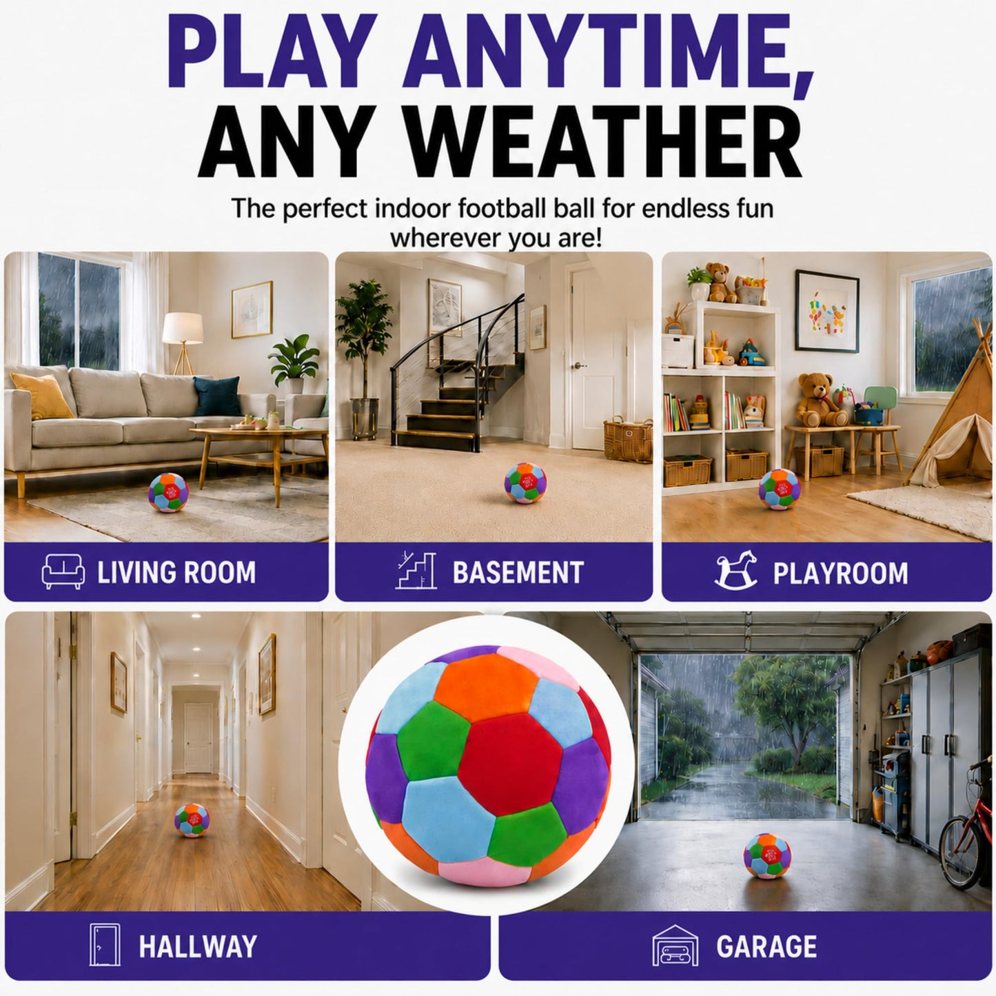 The House Ball - The House Ball - The Original Soft and Secure Size 4 Created for the Interior of Your Home and Garden - Fun Football Gift - Perfect for Kids
