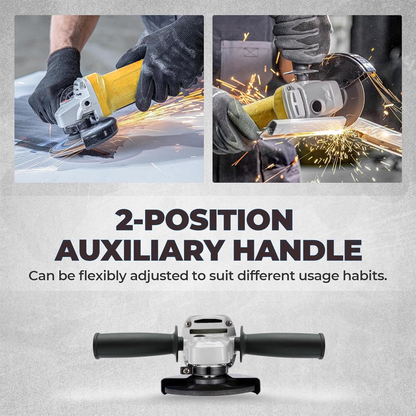 RhovixStar Brushless Angle Grinder Cordless, 3/8 Inch Battery Grinder Power Tools for Cutting, Grinding, Polishing and Rust Removal, 4 Variable Speed