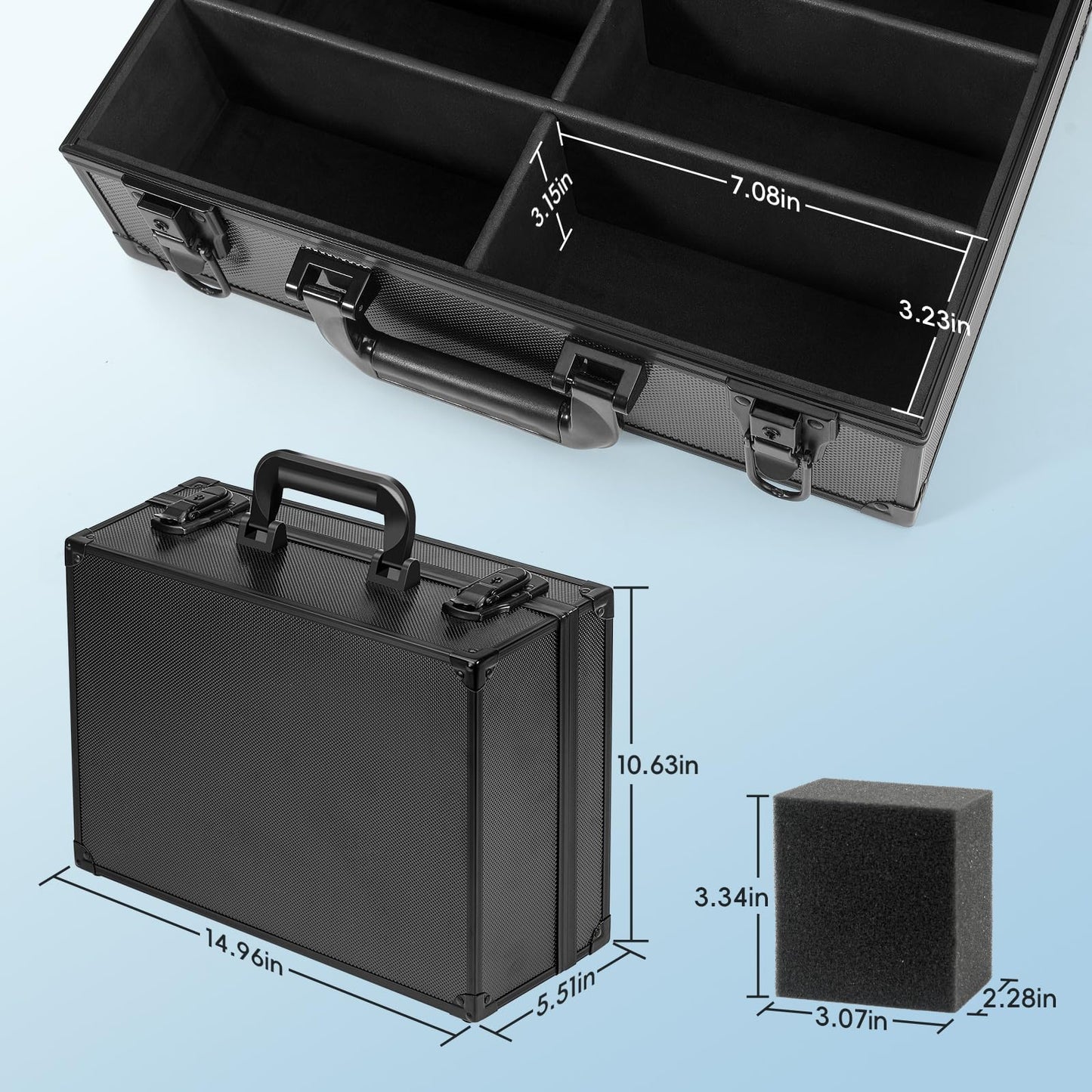 ANNLOV Toploader Storage Box for 3"x4" 35pt Rigid Cards, Holds 600+ Toploaders, Sports Card Storage Case Organizer, Trading Card Storage Box with Lock