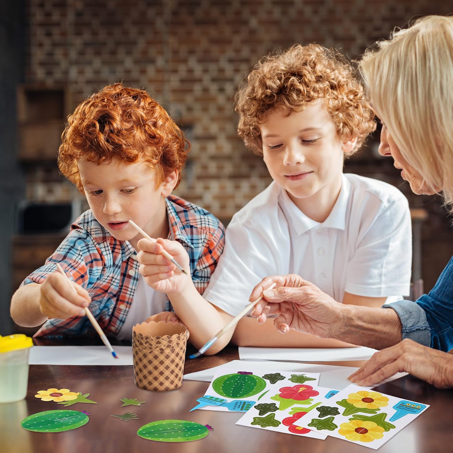 Motipuns 30 Set Flower Craft Kits for Grandparents Day Grandparents Day Gifts Bulk Grandparents Appreciation Week Flower Bouquet Craft Make Your Own Plant Set DIY Thankful Gift Craft Fun Activities