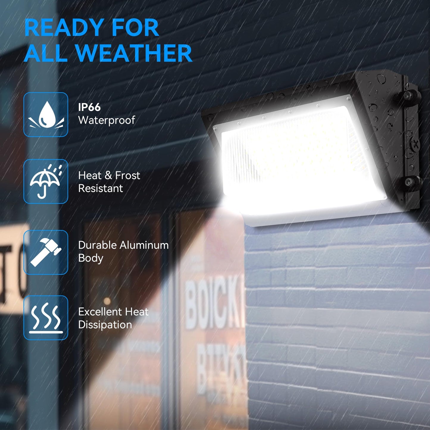120W LED Wall Pack Light with Dusk-to-Dawn Sensor, 16800LM 5000K LED Security Flood Lighting, 120V Commercial and Industrial Outdoor LED Wall Lights for Parking Lots|Warehouses|Factories|House