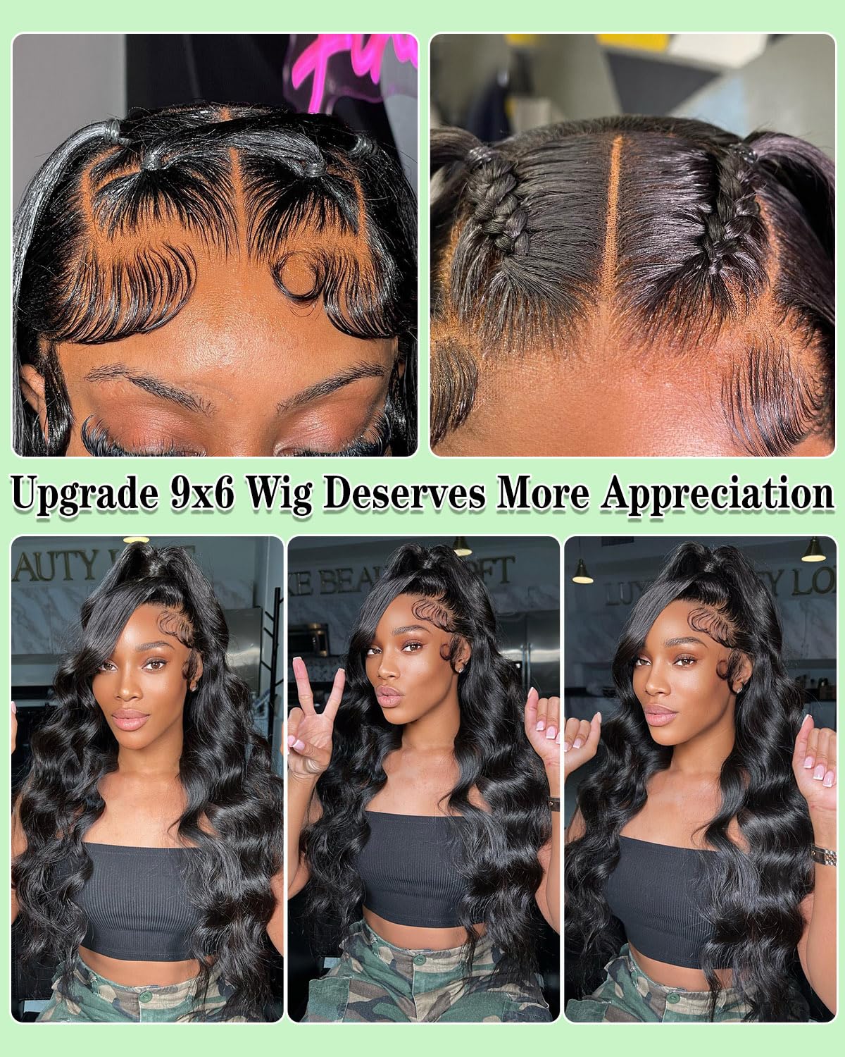 28 Inch Wear And Go Glueless Wigs Human Hair Pre Plucked Pre Cut 9x6 Body Wave Glueless Pre Plucked Bleached Knots Lace Front Wig For Women Transparent Lace Closure Wigs 200% Density