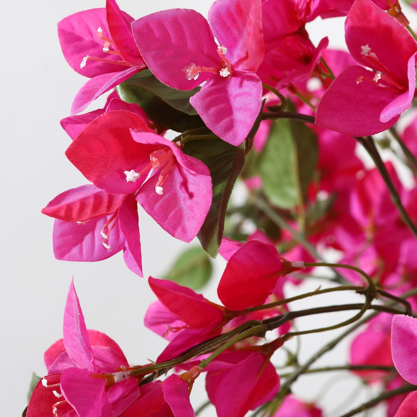 Laiwot 4FT Artificial Tree Tall Potted Fake Bougainvillea Trees for Outdoor Indoor Office Wedding Home Decor Lifelike Faux Plants with Wood Trunk and Pink Flowers