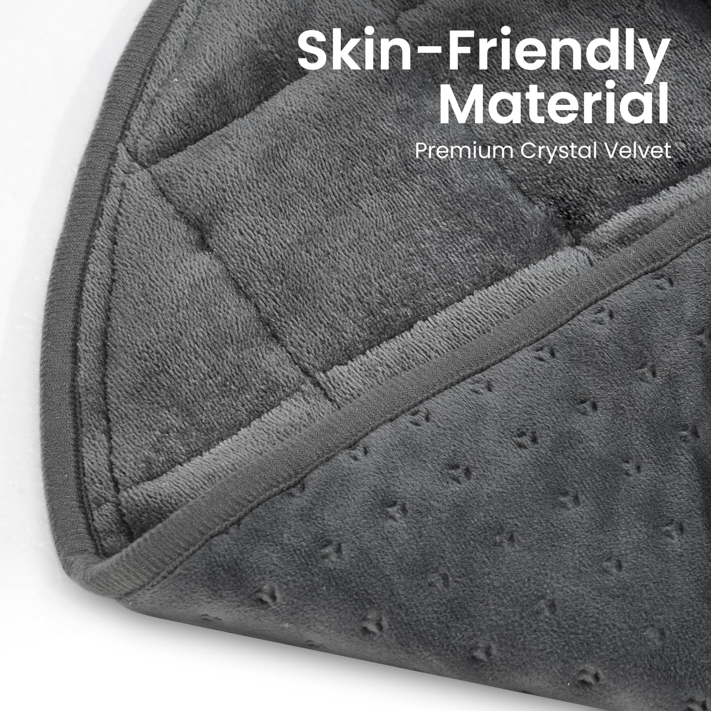 NOWWISH 5lbs Weighted Heating Pad, Small Electric Heated Weighted Blanket with 6 Heat Settings, Timer & Auto Shut-Off, Relief for Period Cramps, Back Pain, Lap, Machine Washable, 29x24 inch, Grey