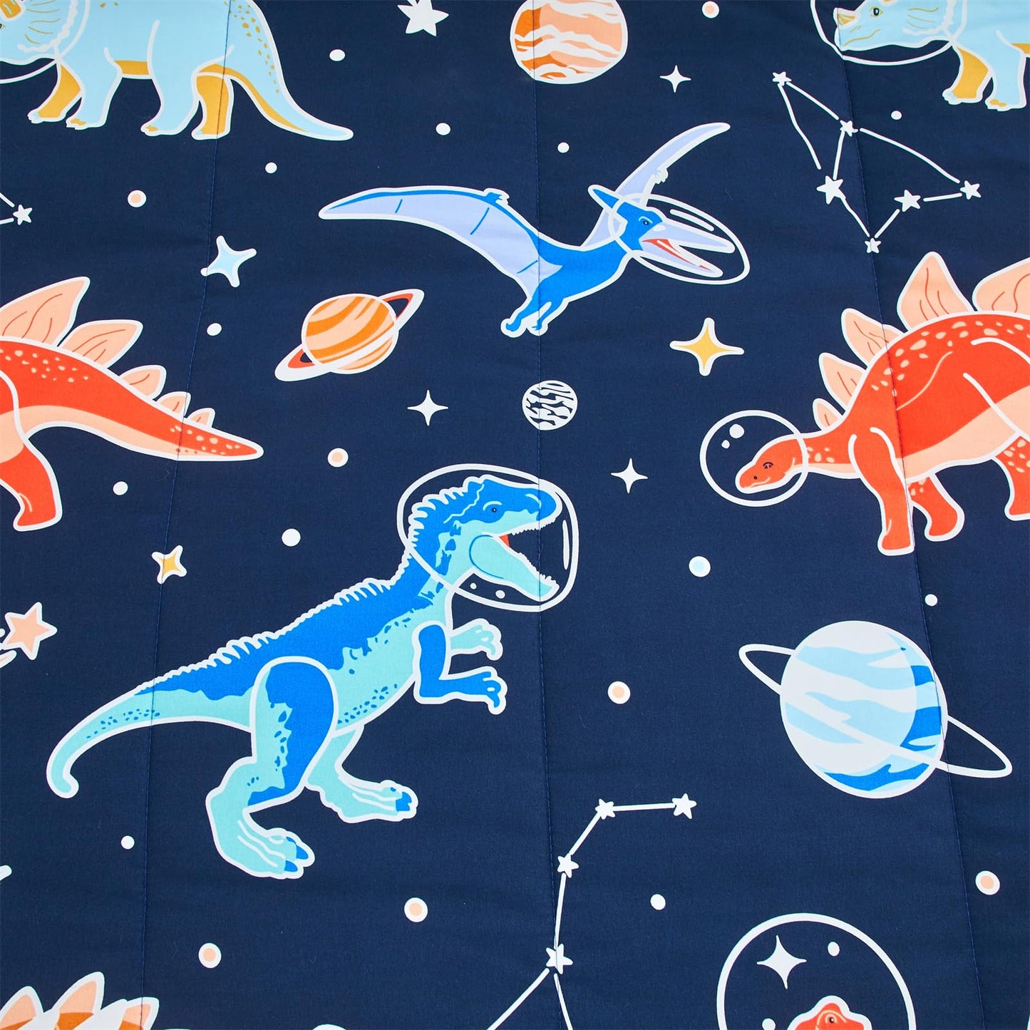 NTBED Dinosaur Kids Comforter Set Twin Size 5 Pieces Bed in A Bag for Boys Girls Glow in The Dark Space Planet Bedding Sets with Sheet