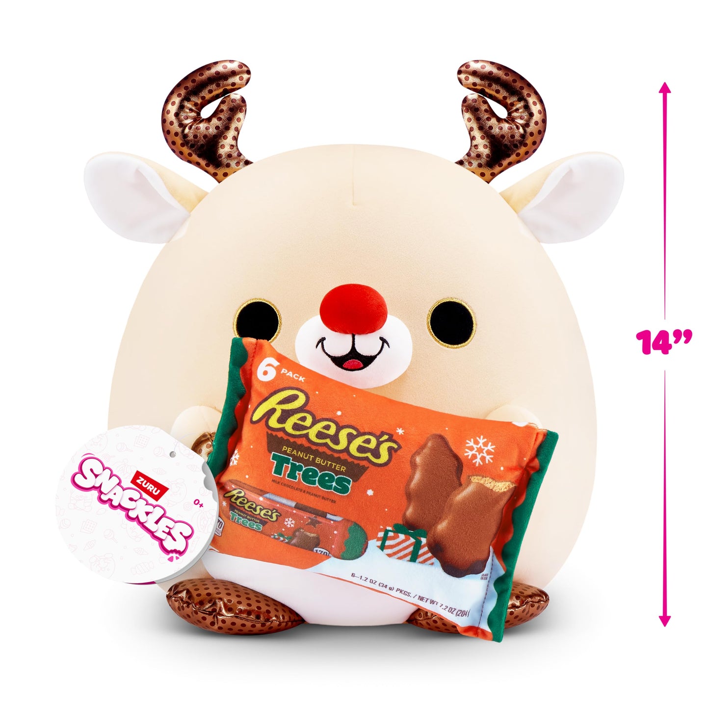 SNACKLES-Christmas 14"-Series 1-Plush 14" Reindeer&Reese's Peanut Butter Trees