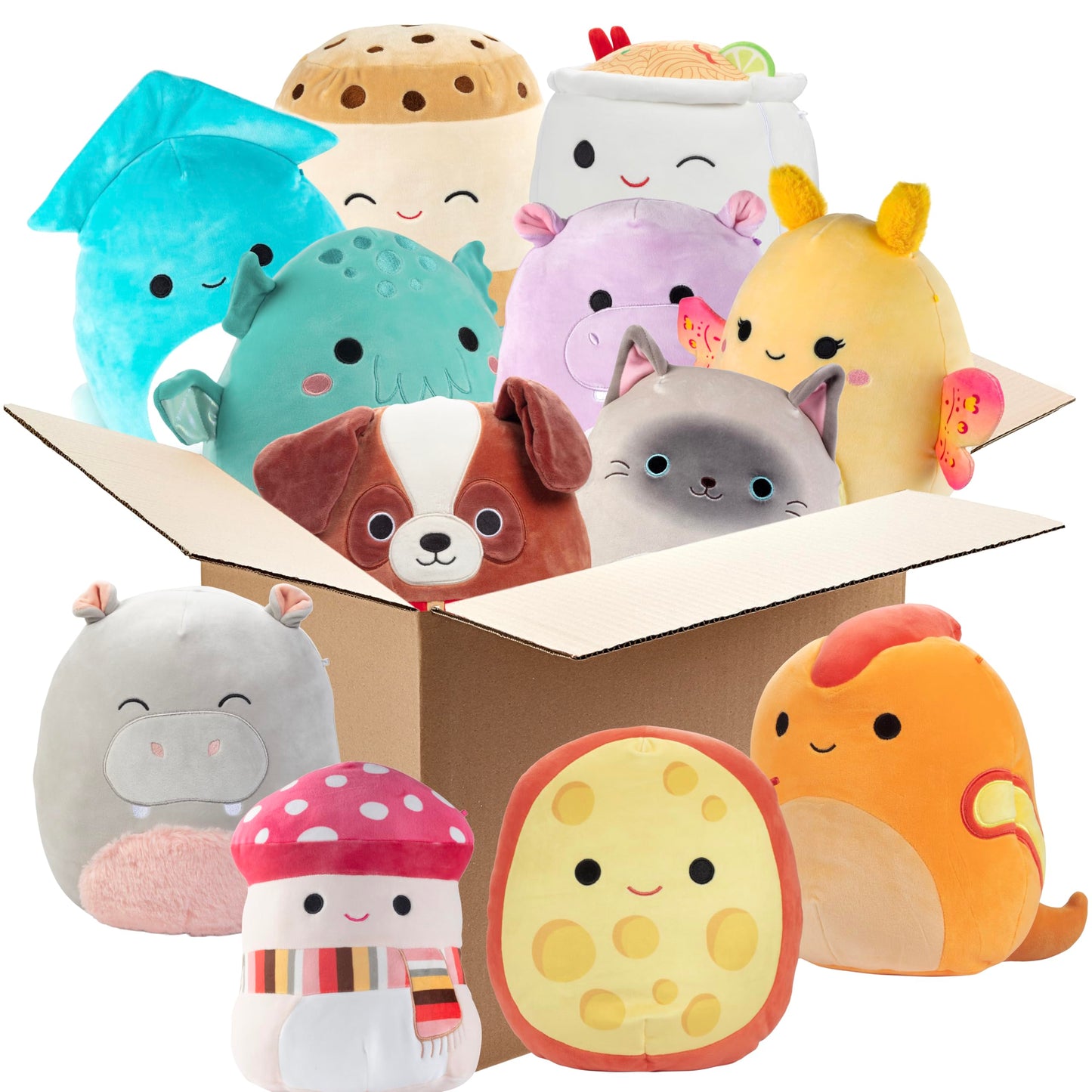 Squishmallows Mystery 10-Inch 5-Squish Value Pack - Get Five Large Official Jazwares Plush for Less - Collectible Soft & Squishy Stuffed Animal Toy - Gift Set for Kids, Girls & Boys
