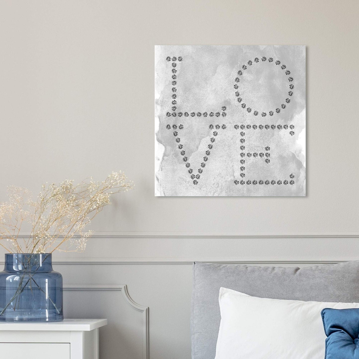 The Oliver Gal Artist Co. Typography and Quotes Wall Art Canvas Prints 'Love Diamonds' Home Décor, 16 in x 16