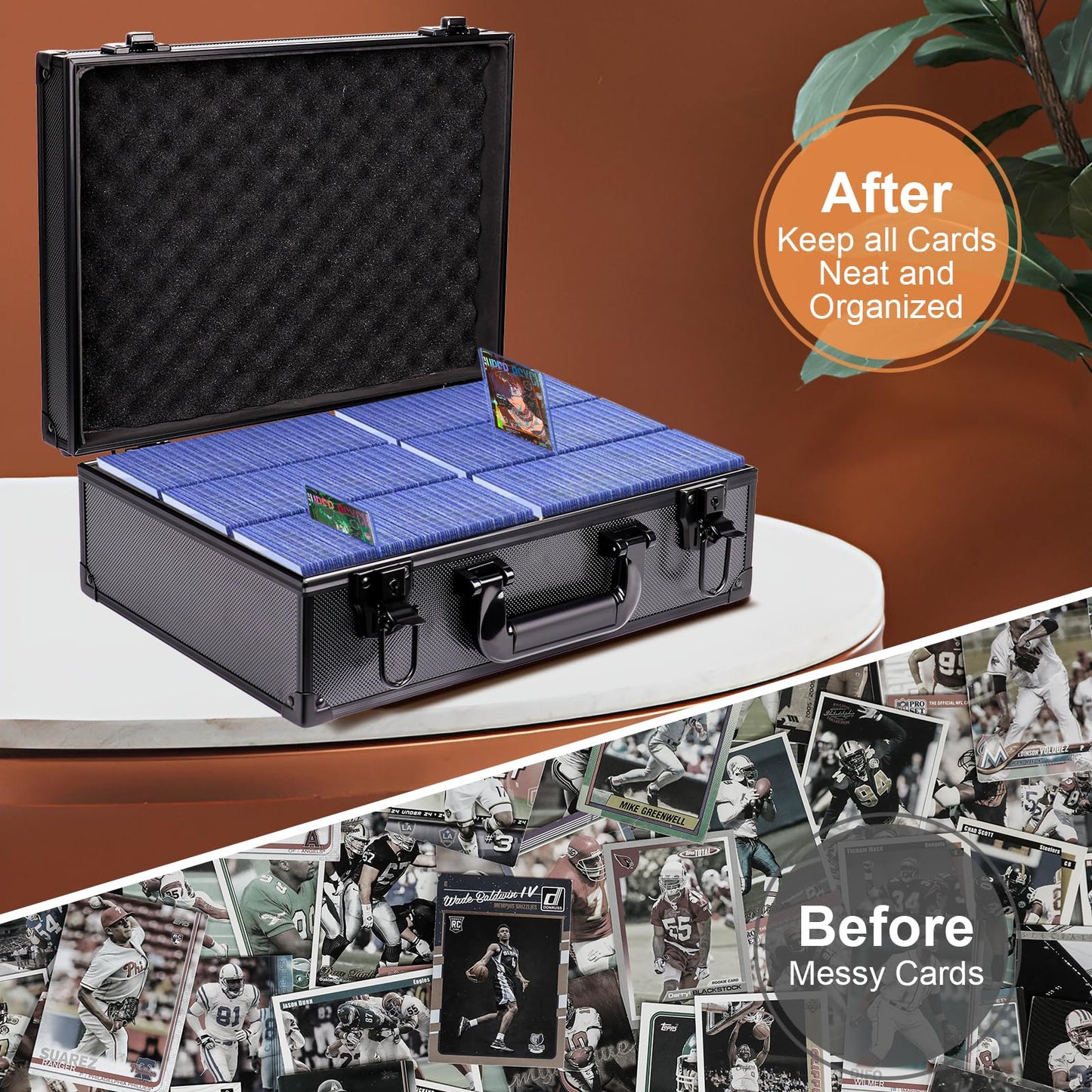 vixiwi Toploader Storage Box for 3"x4" 35pt Rigid Cards,Trading Card Storage Box,Large Capacity Top Loader Card Storage Hard Case,Cards Case Holder (Holds 630+ Toploaders)