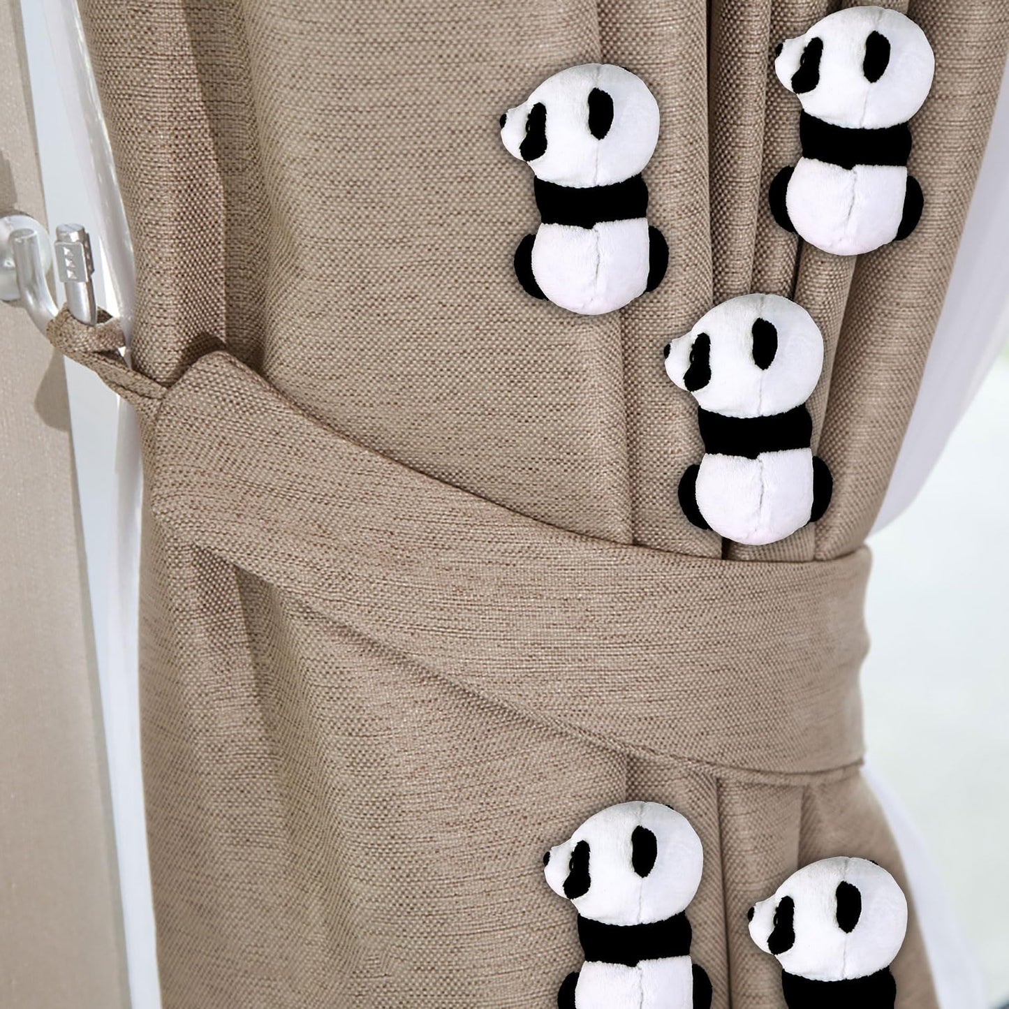 12 Pcs Finger Panda Plush 4 inch Panda Clips Curtain Holder Stand Note Memo Clips Photo Holder Cute Panda Toy Doll Finger Kids Toy,Home Decoration Plant Pots Bonsai Craft Decor,Chinese Style Souvenir
