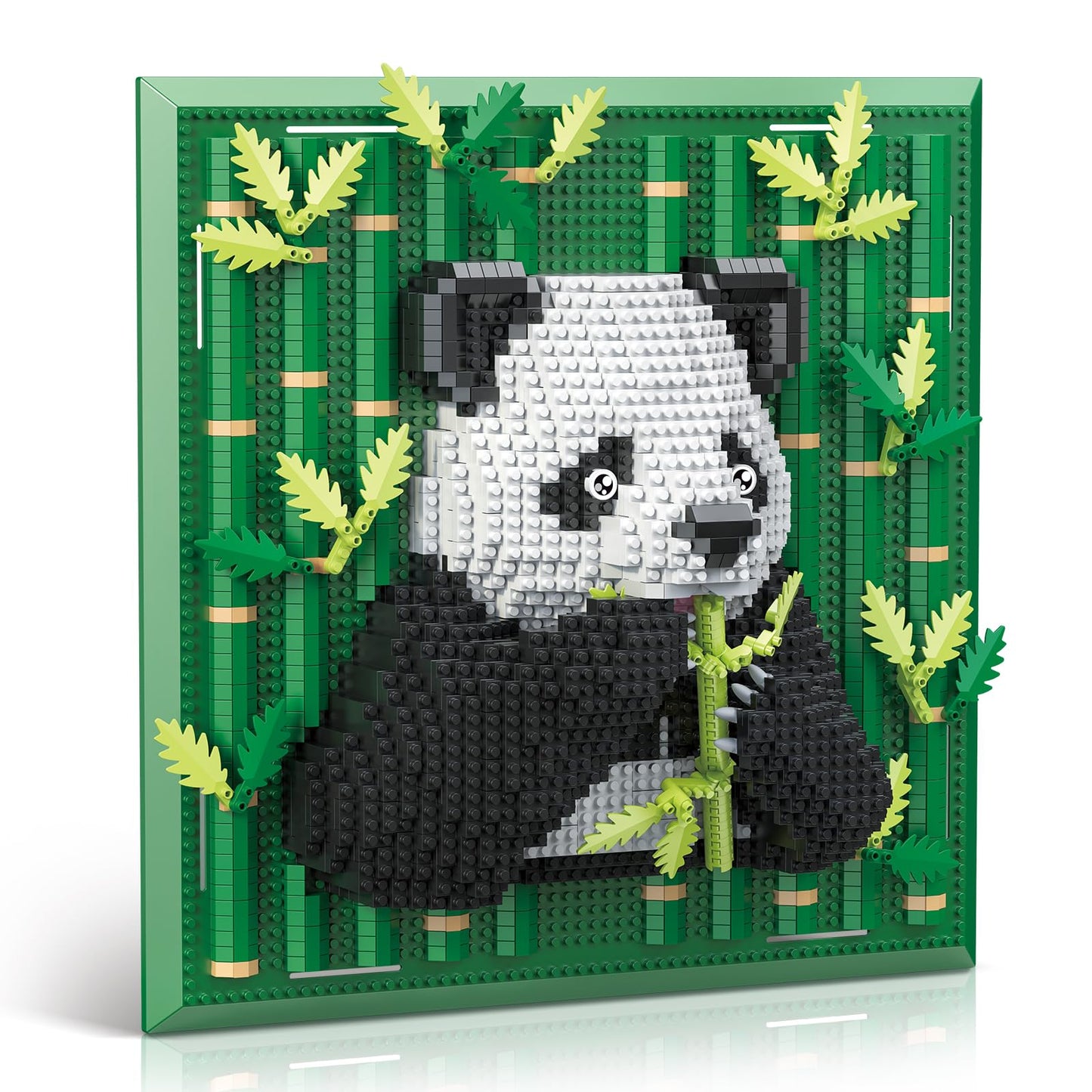 GHQYTPR Panda Animal 3D Wall Art Micro Mini Building Block Set 1142 Pcs Framed Bamboo Bear Model Kit for Adults & Teens Creative Desktop Decor & Wall Hanging Display Gift
