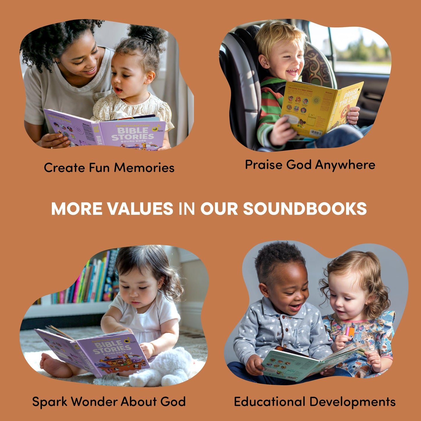 Praise The Lord Christian Christian Sound Books for Kids - 6 Bible Songs - Christmas, Baptism, Christening, Dedication Gifts for Boys and Girls - Religious Toys, Music Books for Toddlers