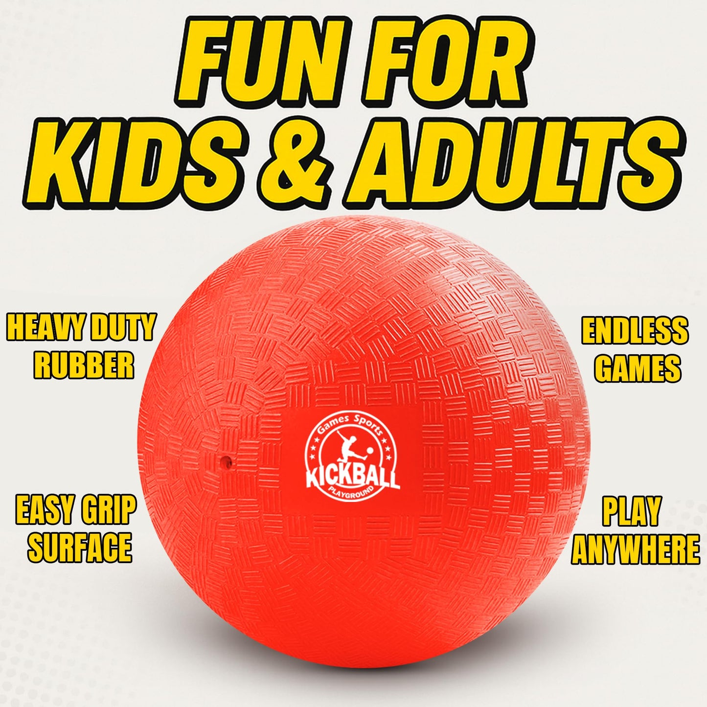 COAMZPARTY 10 Inch Kickball Playground Balls 6 Pack, Dodgeballs for Kids&Adults, Four Square for School, Outdoor&Indoor Games with Hand Pump and Storage Bag (10 Inch Playground Ball (6 Piece))