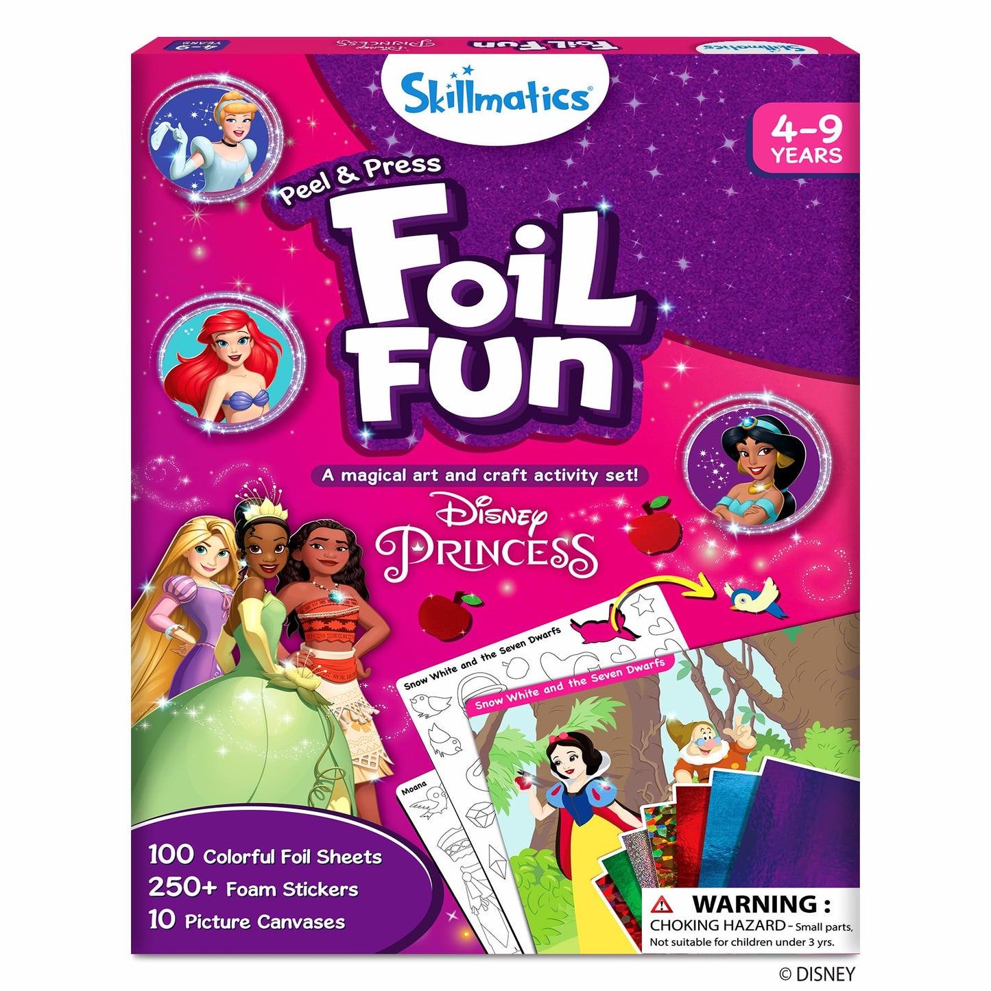 Skillmatics Foil Fun - Disney Princess, Easter Basket Stuffers, No Mess Art for Kids, Craft Kits & Supplies, DIY Creative Activity, Gifts for Girls & Boys Ages 4, 5, 6, 7, 8, 9