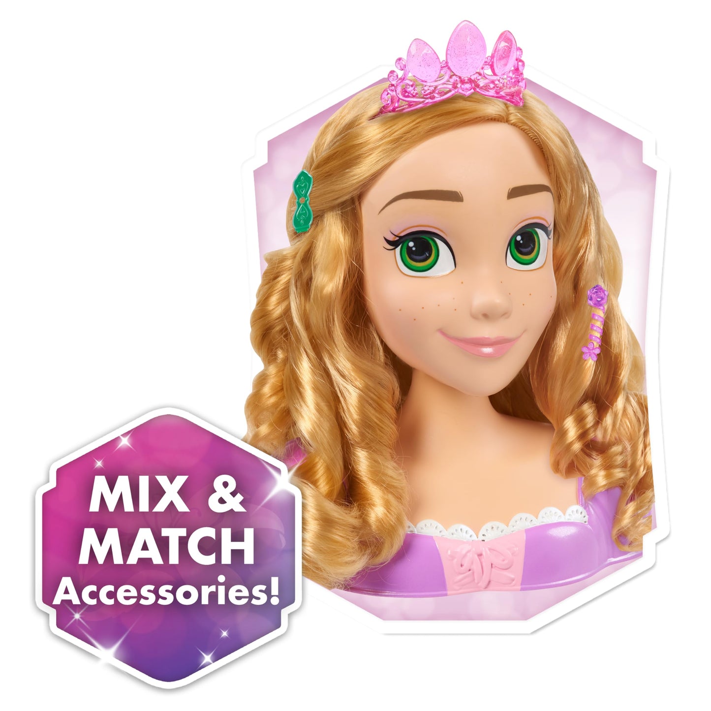 Disney Princess Rapunzel Styling Head, 14-Pieces, Pretend Play, Ages 3 Up
