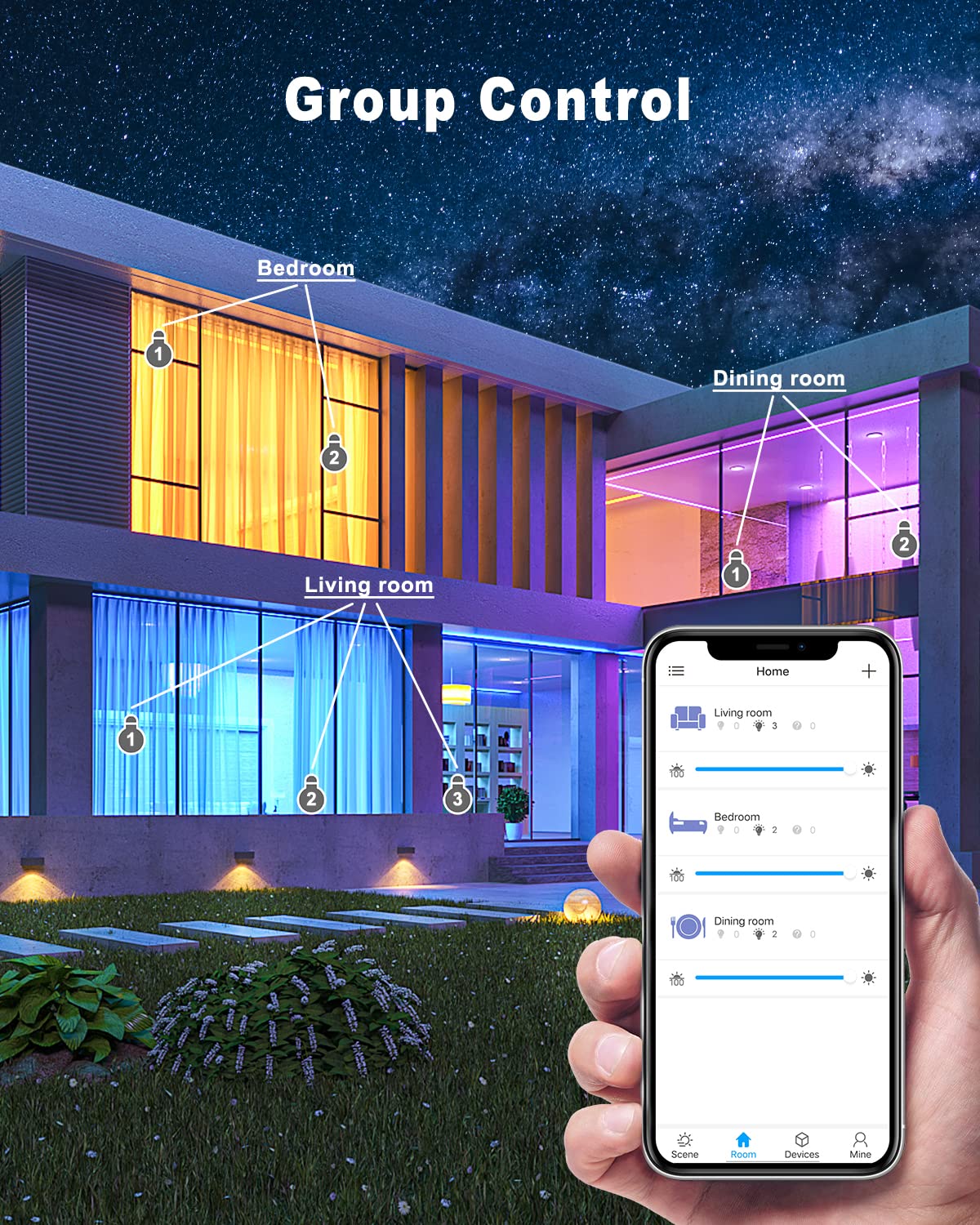 MYPLUS Smart Under Cabinet Lights, Ambiance Puck Lights Compatible with Alexa and Google Home,WiFi Controlled Dimmable and RGB Color Smart Lamp Fixture (7cm-4PCS)