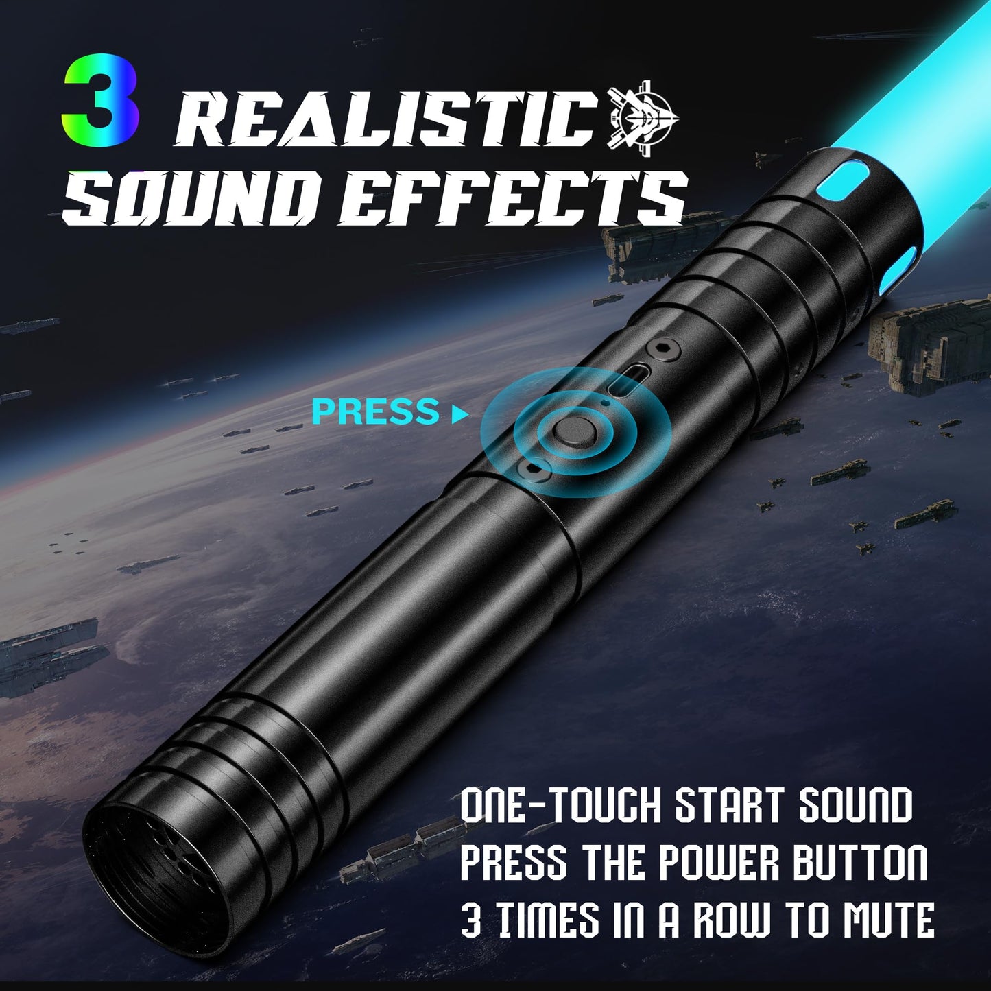 Lightsaber, Light Sabers with RGB 15 Colors, USB Rechargeable Lightsabers with FX Sound and Motion Sensors, Light Saber Sword Toy for Kids, Halloween Xmas Gift, Galaxy War Fighters Cosplay, 2Packs