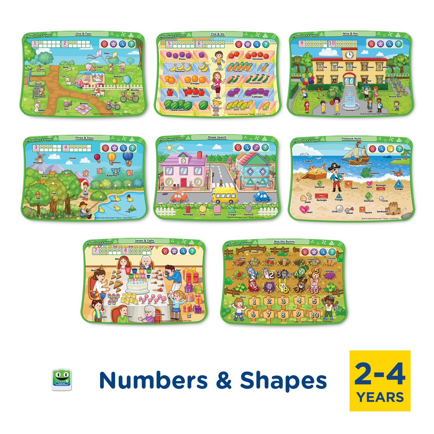 VTech Touch and Learn Activity Desk Deluxe 4-in-1 Preschool Bundle Expansion Pack I for Age 2-4