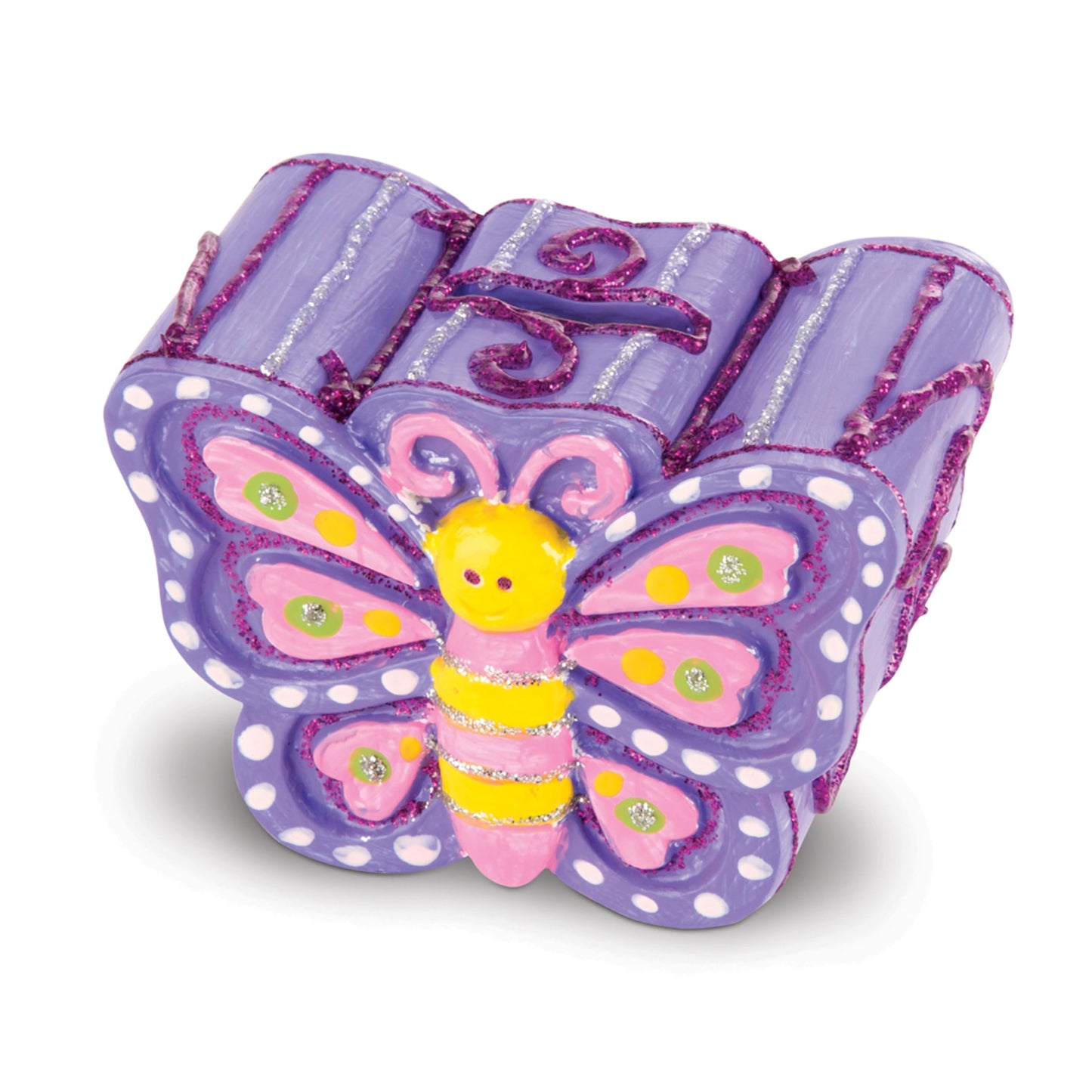 Melissa & Doug Created by Me! Favorite Things Craft Kit Set: Paint-Your-Own Flower and Heart Treasure Boxes and Butterfly Bank for Kids