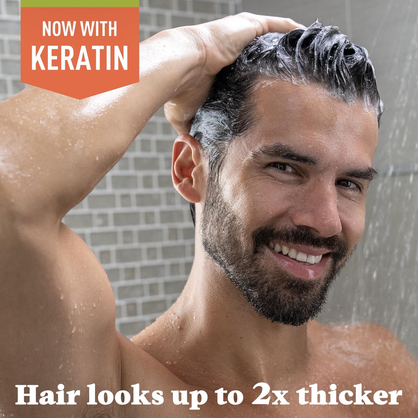 Just For Men Control GX Grey Reducing Beard Wash Shampoo with Keratin, Gradually Colors Mustache and Beard, Leaves Facial Hair Thicker Softer and Fuller, 4 Fl Oz - Pack of 3 (Packaging May Vary)