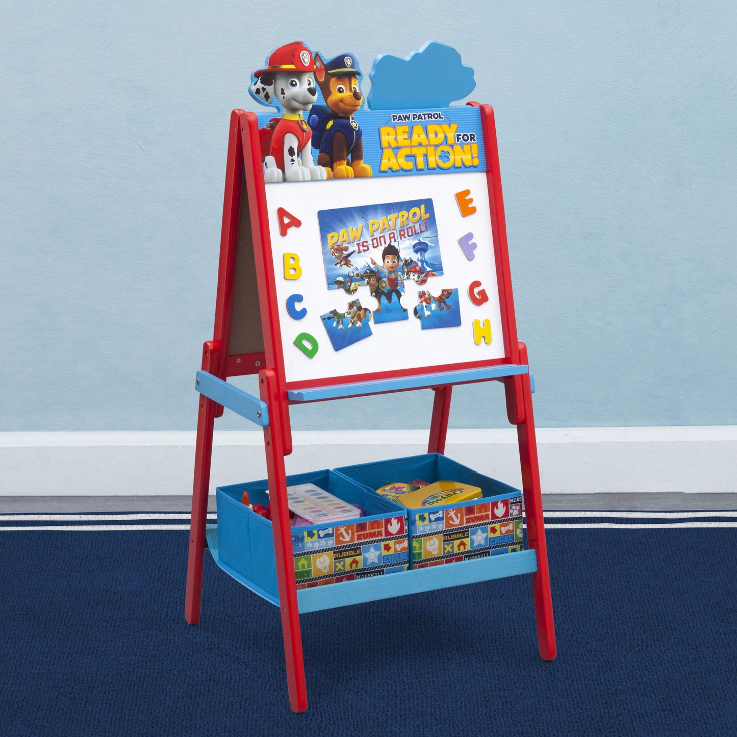 Nick Jr. Delta Children Wooden Double Sided Activity Easel with Storage, Paw Patrol