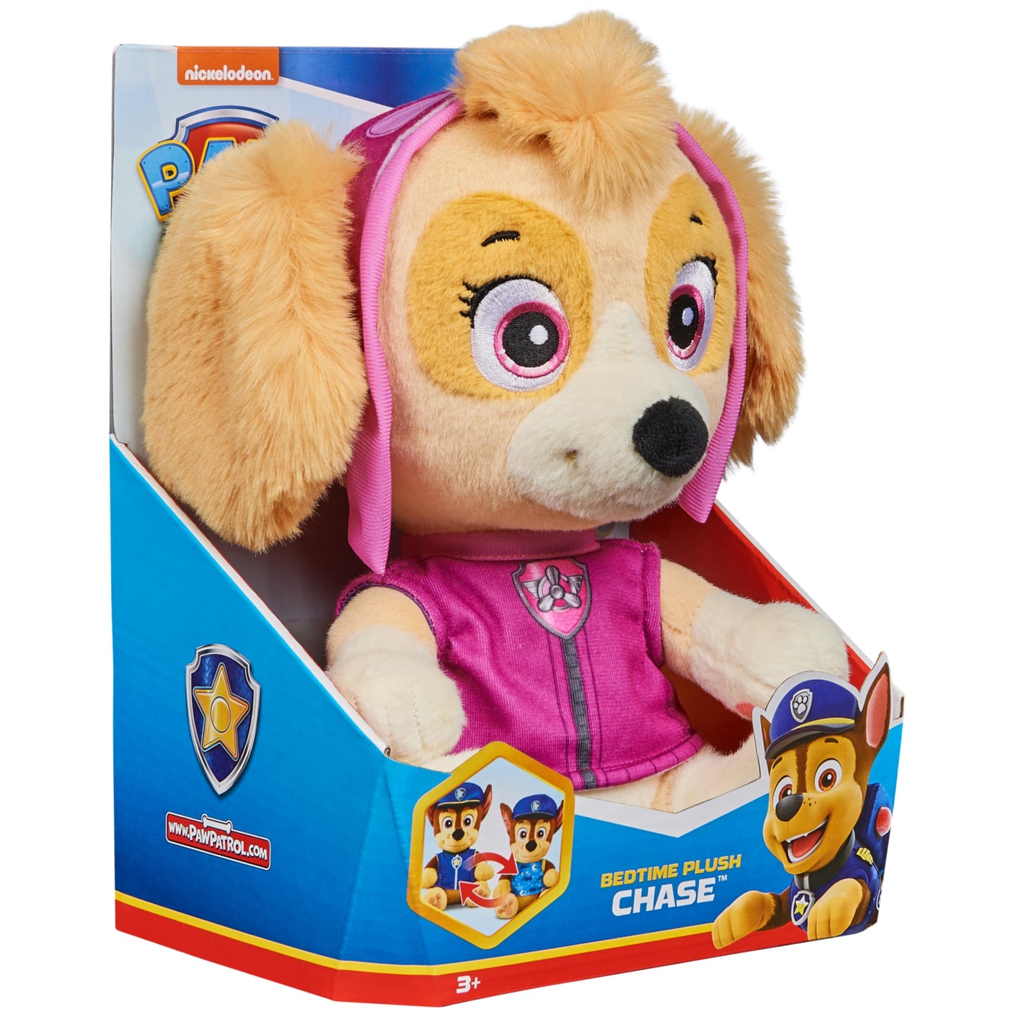 PAW Patrol, Bedtime Plush Skye, 10-Inch Stuffed Animal with Reversible Outfit, Kids Toys for Boys & Girls Ages 3 and Up