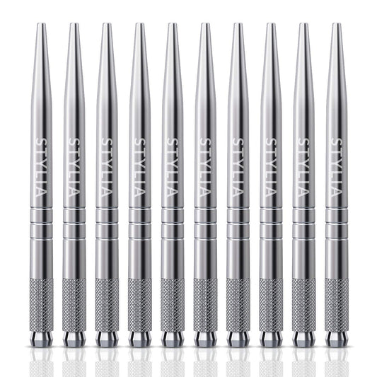 20 Piece Microblading Pens Kit, Disposable Aluminum Handles For Permanent Makeup Eyebrow, Professional Microblade Supplies Pen Tool For Fuller Lush Brows with Lock-Pin and Ergonomic Grip