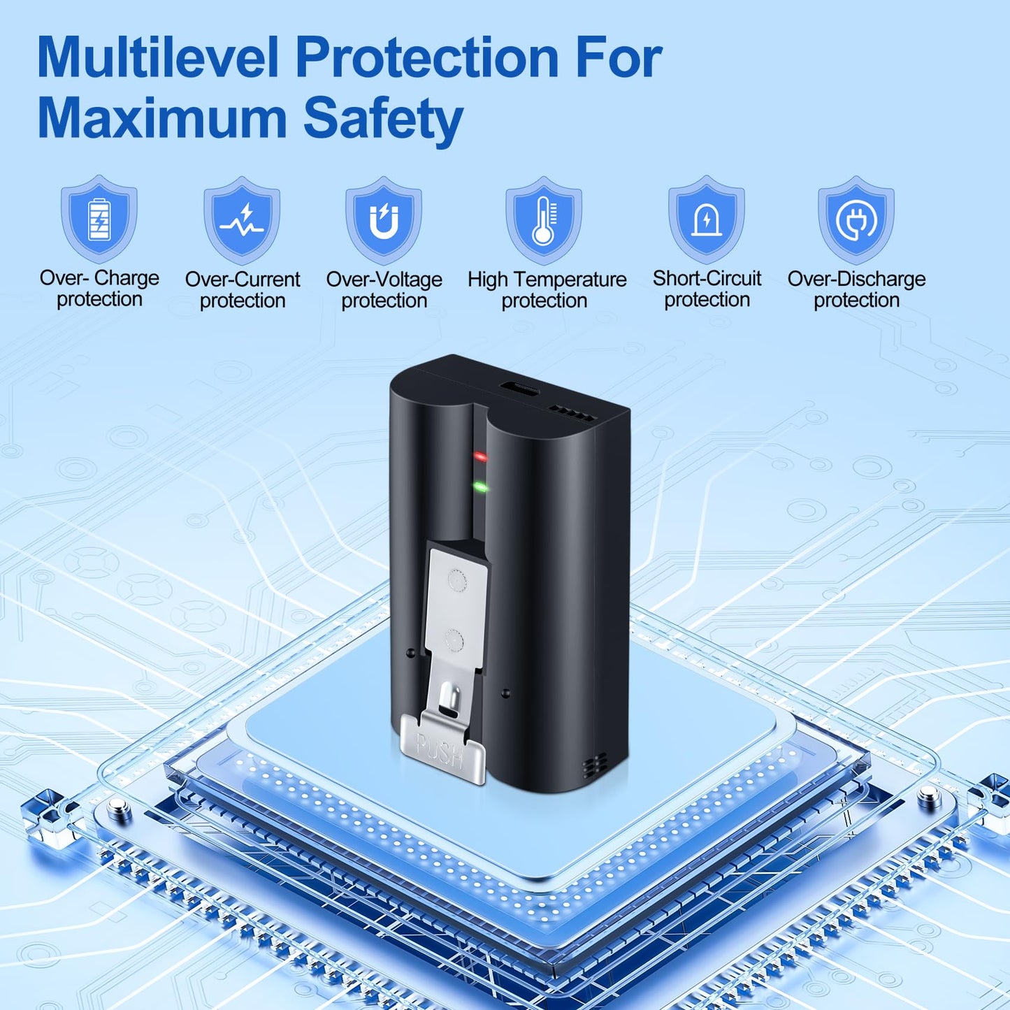PoweLyt 2 Packs for Ring Battery 6040mAh Replacement Video Doorbell Battery and 3-Channel Charger Station Compatible with Video Doorbell 2/3/4/3 Plus,Stick Up Cam/Solar(All gens),Peephole Cam