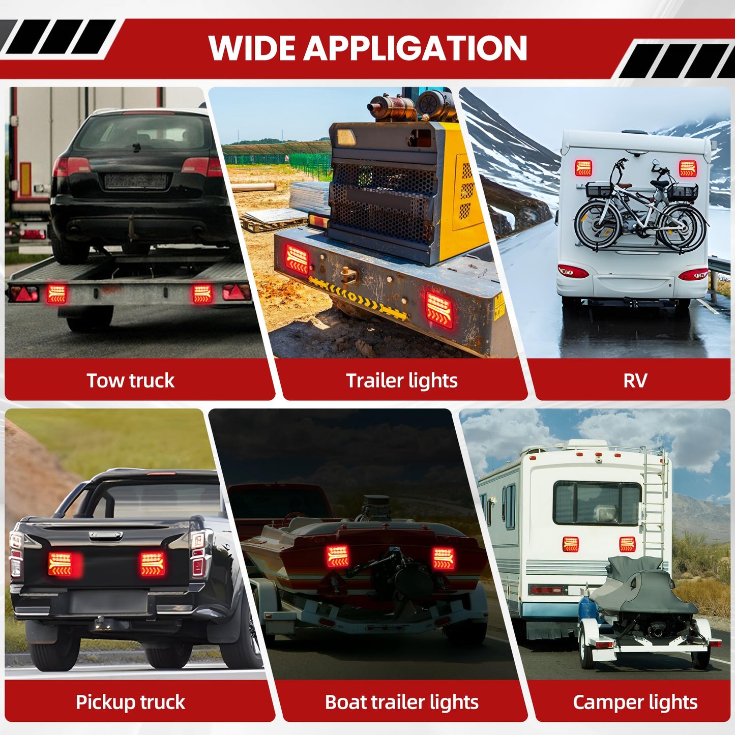 Wireless Led Trailer Lights Magnetic Kit 2 Pack Bluetooth Tail Lights for Tow Boat with Brake Turn Signal,Waterproof Tailing Lights for Truck Trailer Boat Camper RV
