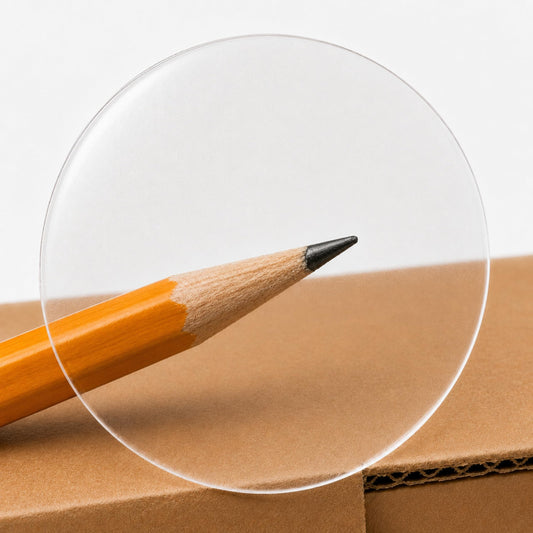 ChromaLabel 1.5 Inch Ultra Clear Wafer Seals, Transparent Circle Stickers for Packaging, Mailing, Envelopes, Gift Bags, Retail Bags, Product Boxes, 5,000/Roll, 3 Inch Core
