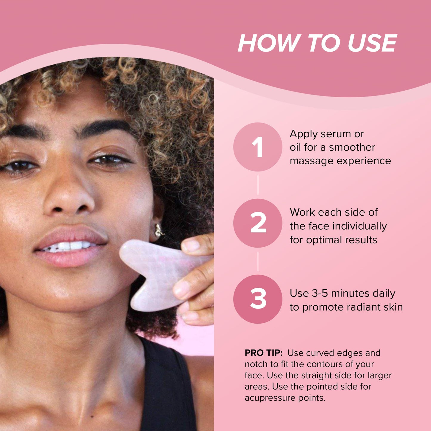 Skin Gym Rose Quartz Hearty Gua Sha Tool, Heart-Shaped Facial Massage Tool for Sculpting and Relaxation
