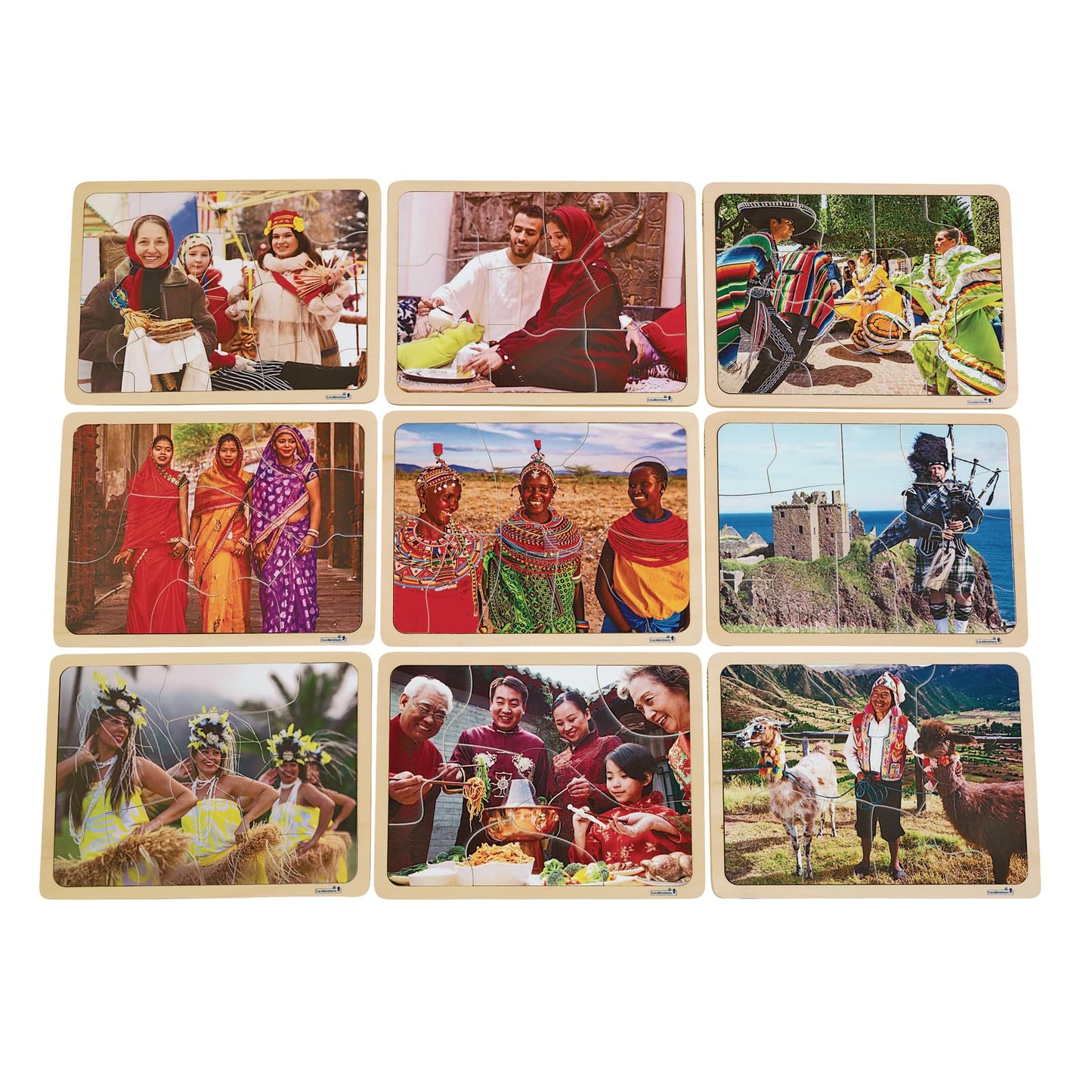Multi-Cultural World Photo Puzzles - Set of 9, Excellerations, World Culture Exploration, Multicultural Puzzles for Preschoolers