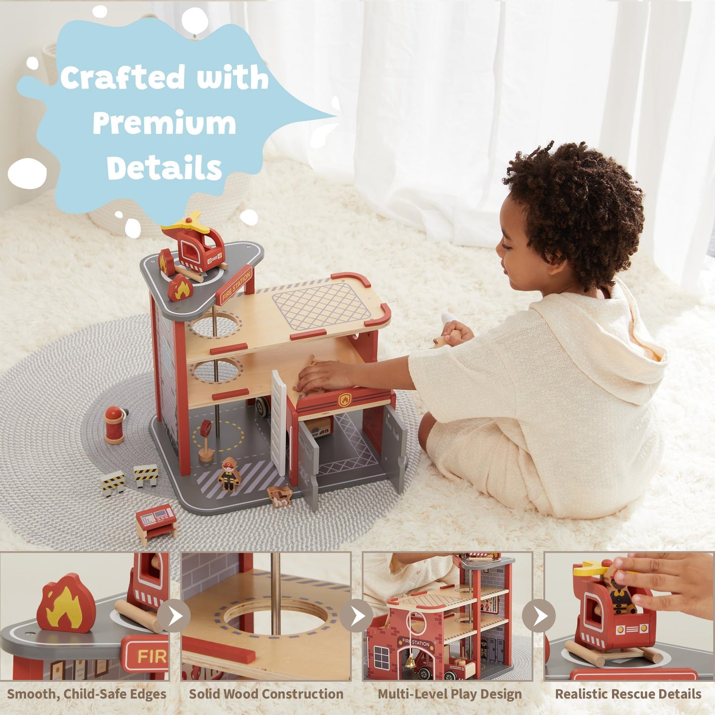 FReniland Toys of Fire Station, Set of 15
