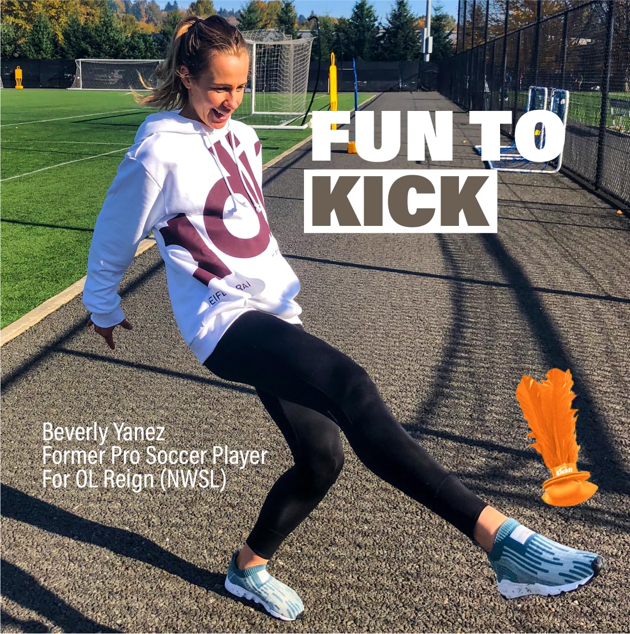 Kickit | The Original Birdie Soccer Trainer | Play Outdoors, Indoors or Backyard, Beach or Tailgate (Orange)