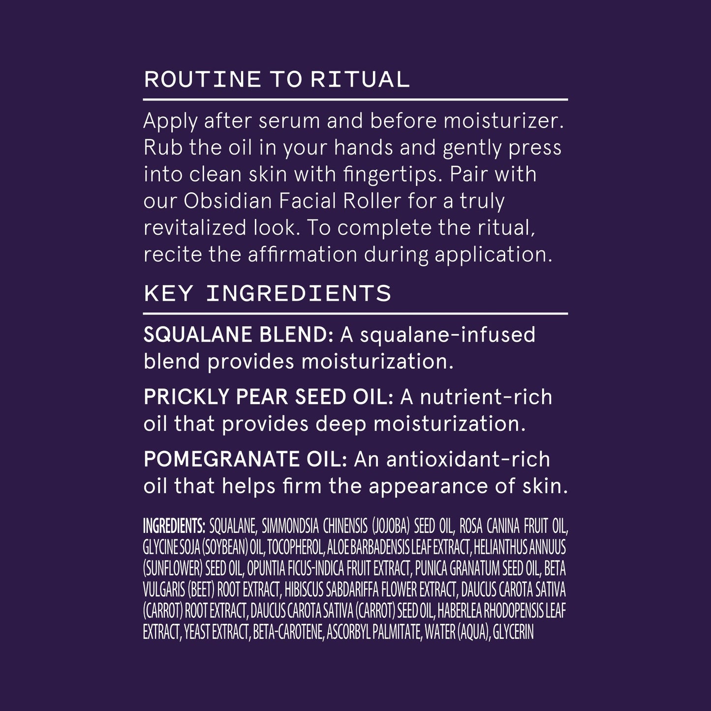 Keys Soulcare Deeply Replenishing Squalane Facial Oil, Hydrates Skin Overnight for a Radiant, Glowing Complexion, Vegan, Cruelty Free, 1.01 Fl Oz