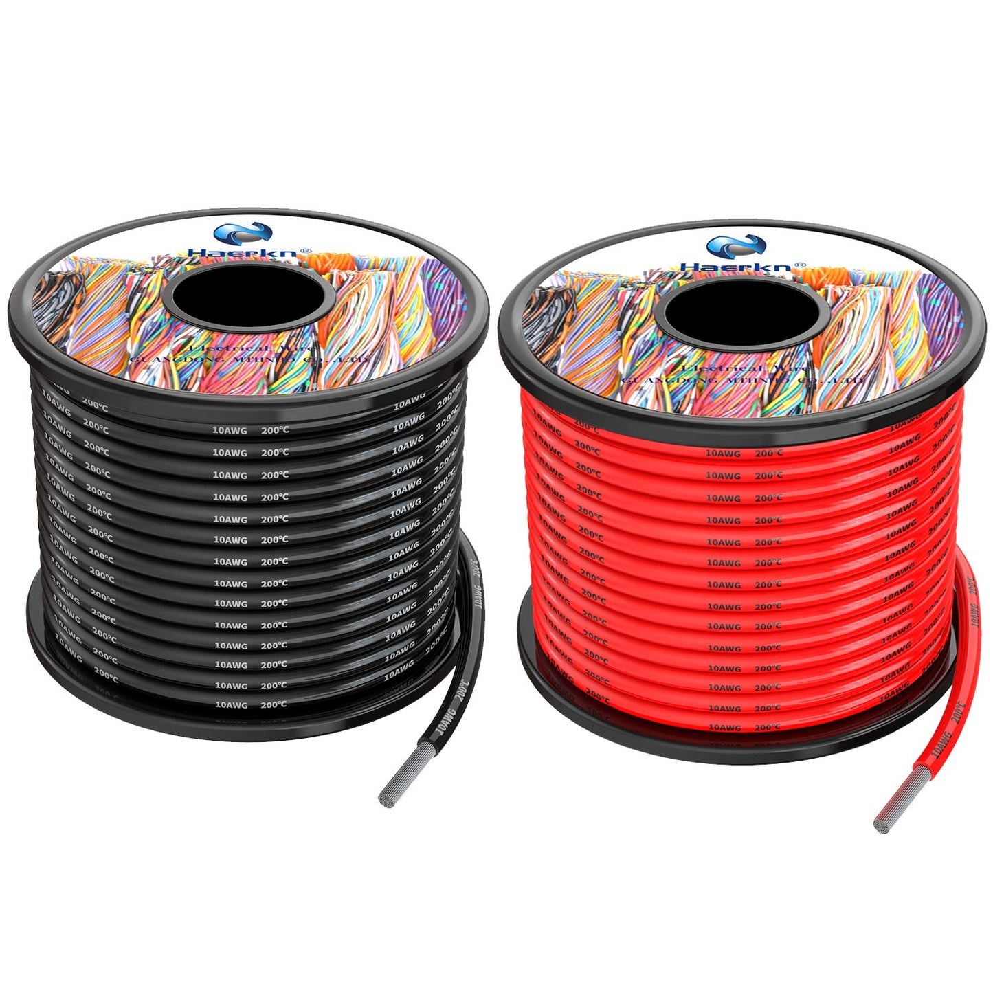 10 awg 5.2mm² Silicone Electrical Wire Cables 50 Feet [25ft Black and 25ft Red] 10 Gauge 600V Soft and Flexible Hook Up Oxygen Free Stranded Tinned Copper Wire Model Battery Cable