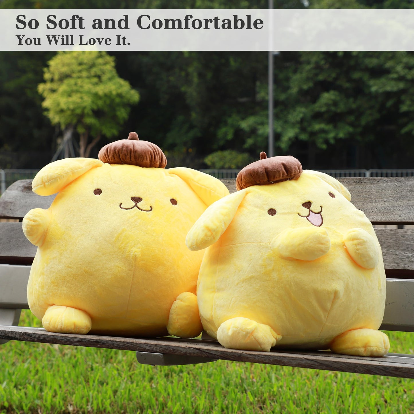Juju Pompompurin Plush (20 in) - Cute Kawaii Stuff - Kawaii Accessories Pompompurin Stuff - Pompompurin Accessories Cute Accessories - Kawaii Plush Pom Pom Purin Plush - Kawaii Plushies (Fun)
