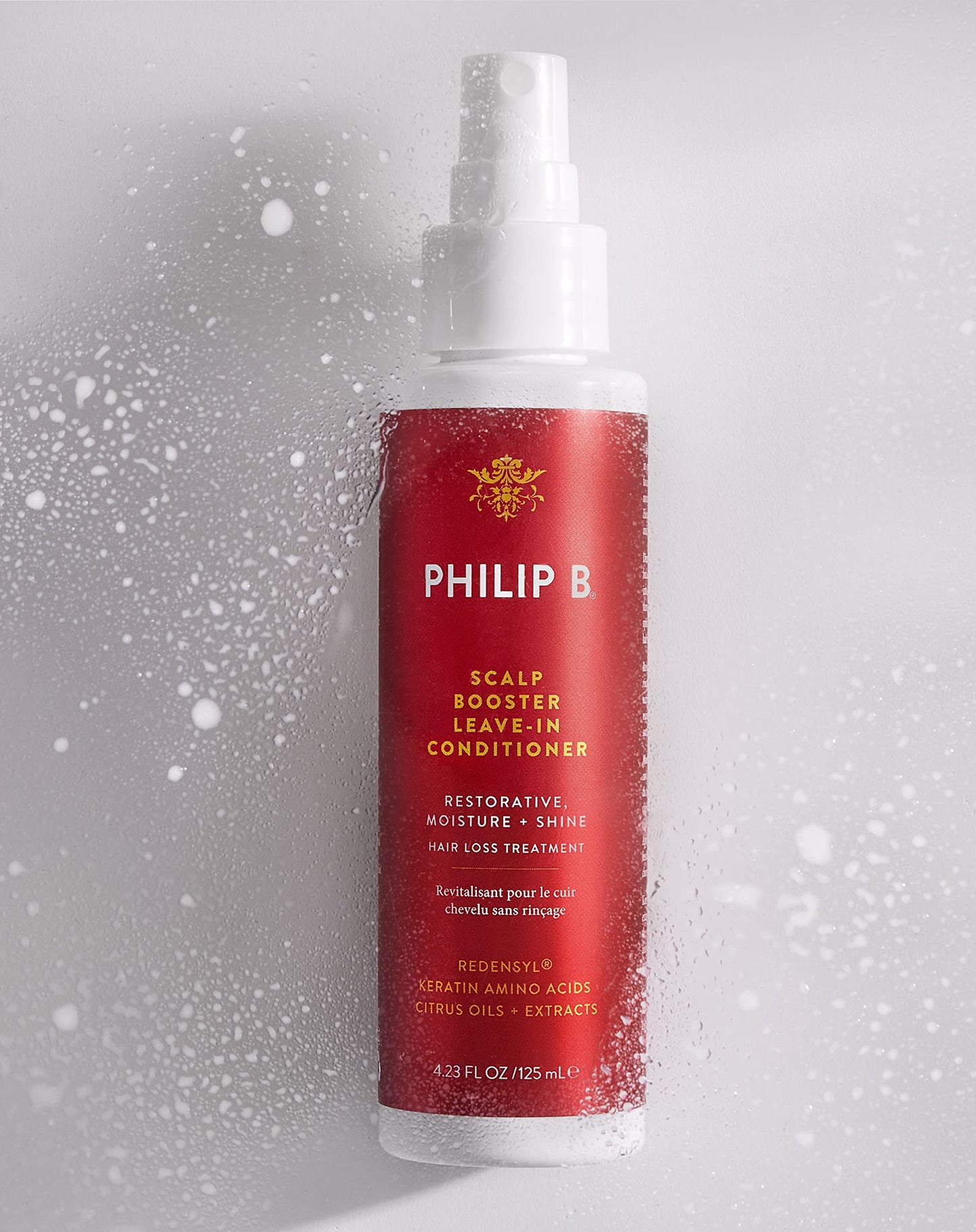PHILIP B. Scalp Booster Leave-In Conditioner, 4.23 Oz - Scalp Treatment for Thicker, Denser Looking Hair - Made with Redensyl, Keratin Amino Acids and Salicylic Acid